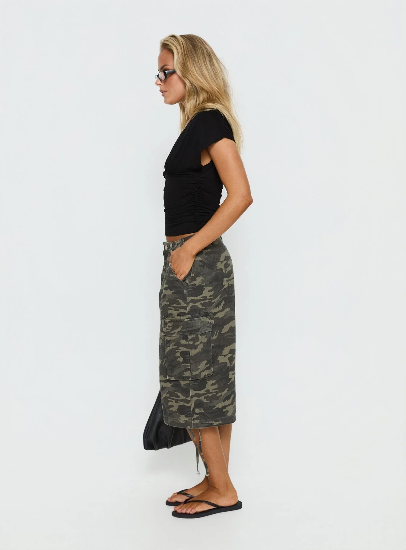 Hudsen Longline Cargo Shorts Camo - Image 4