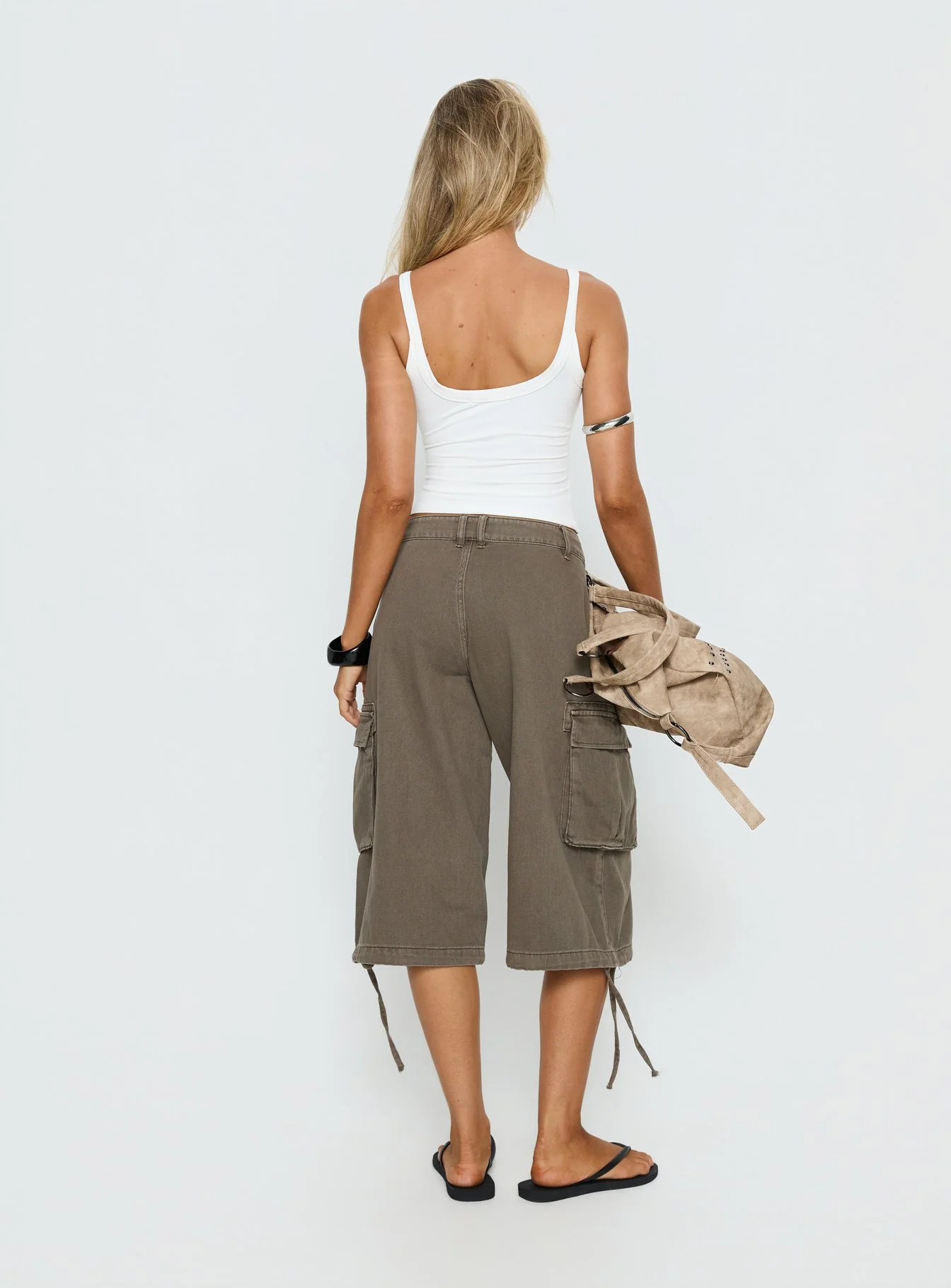 Hudsen Longline Cargo Shorts Khaki - Image 5