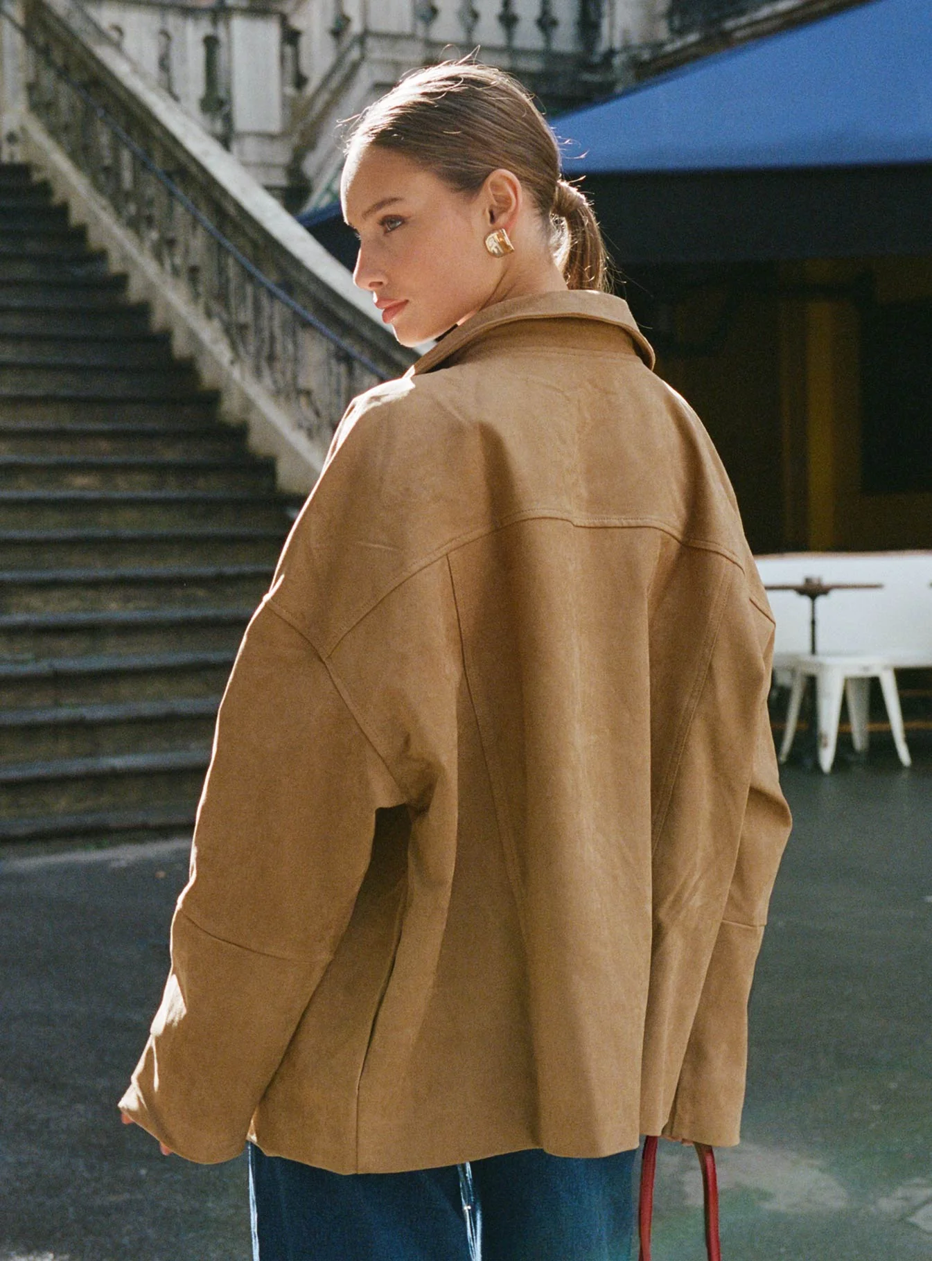 Huntsville Faux Suede Jacket Brown - Image 5