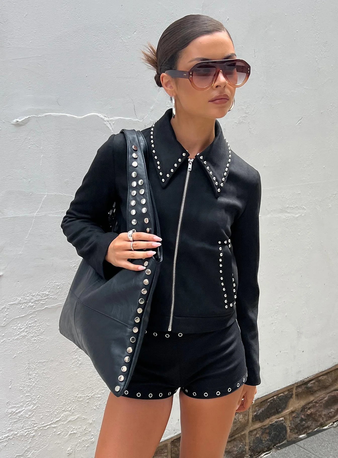 Hurleigh Faux Suede Jacket Black - Image 11