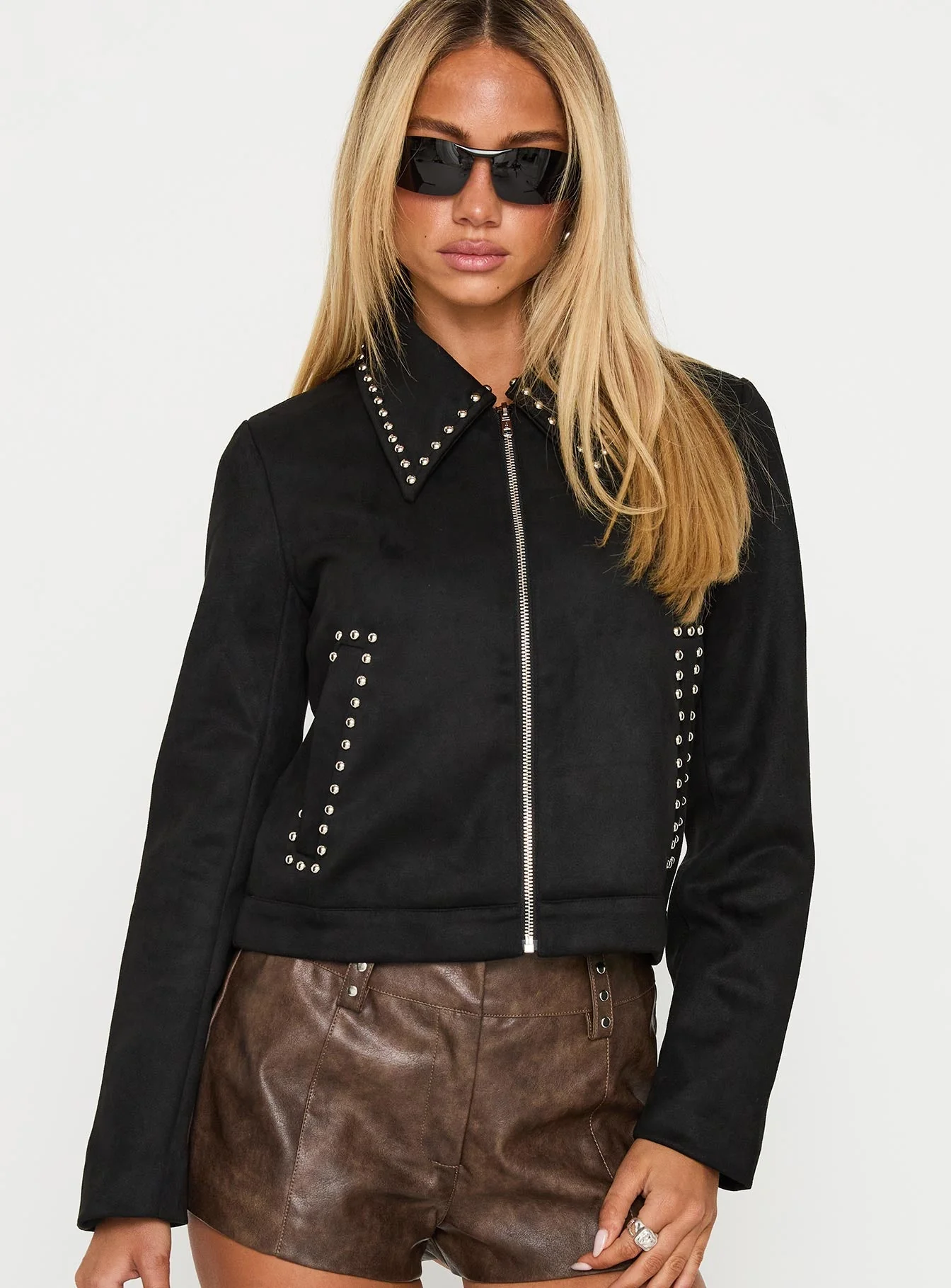 Hurleigh Faux Suede Jacket Black - Image 2