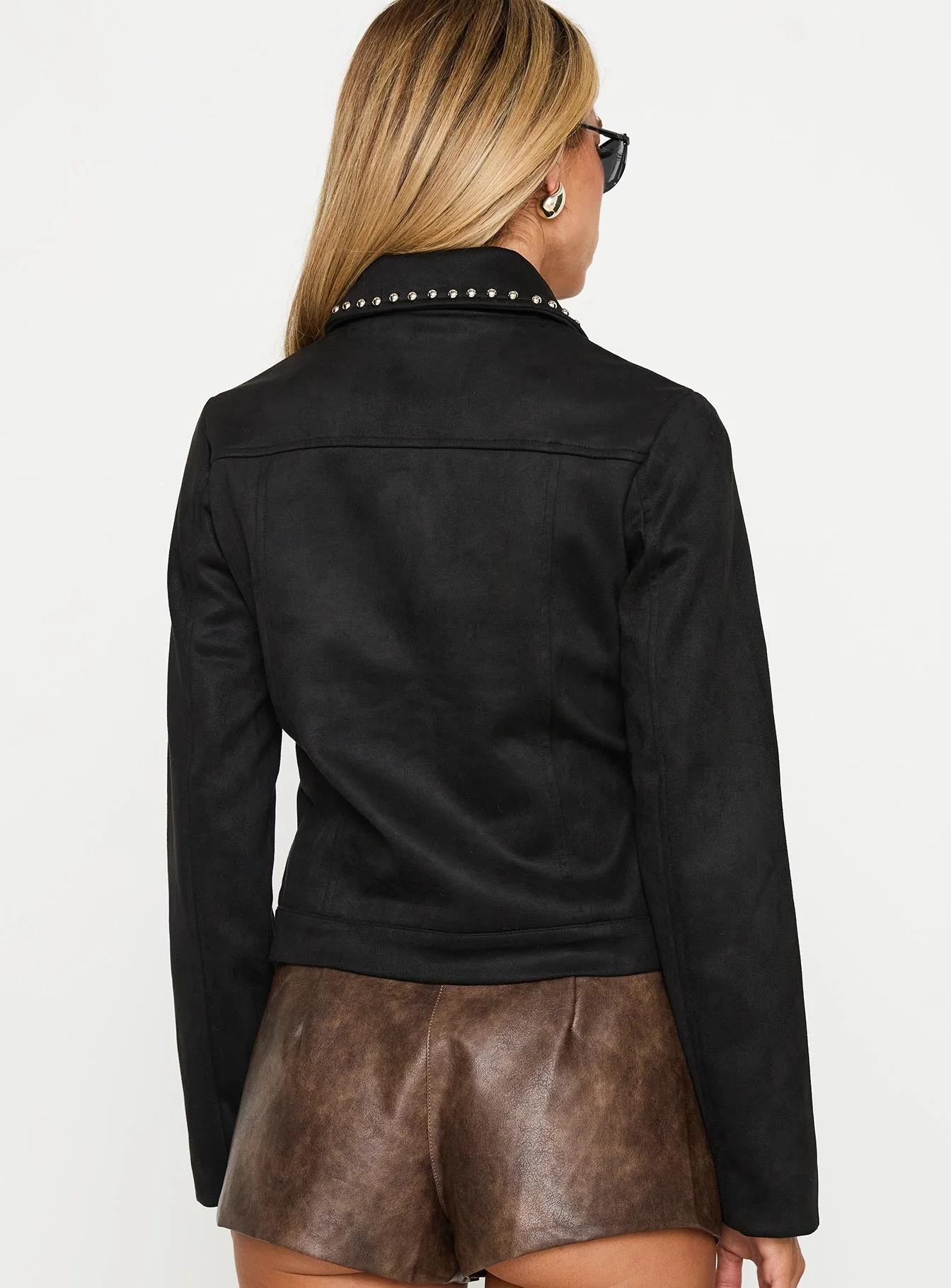 Hurleigh Faux Suede Jacket Black - Image 5