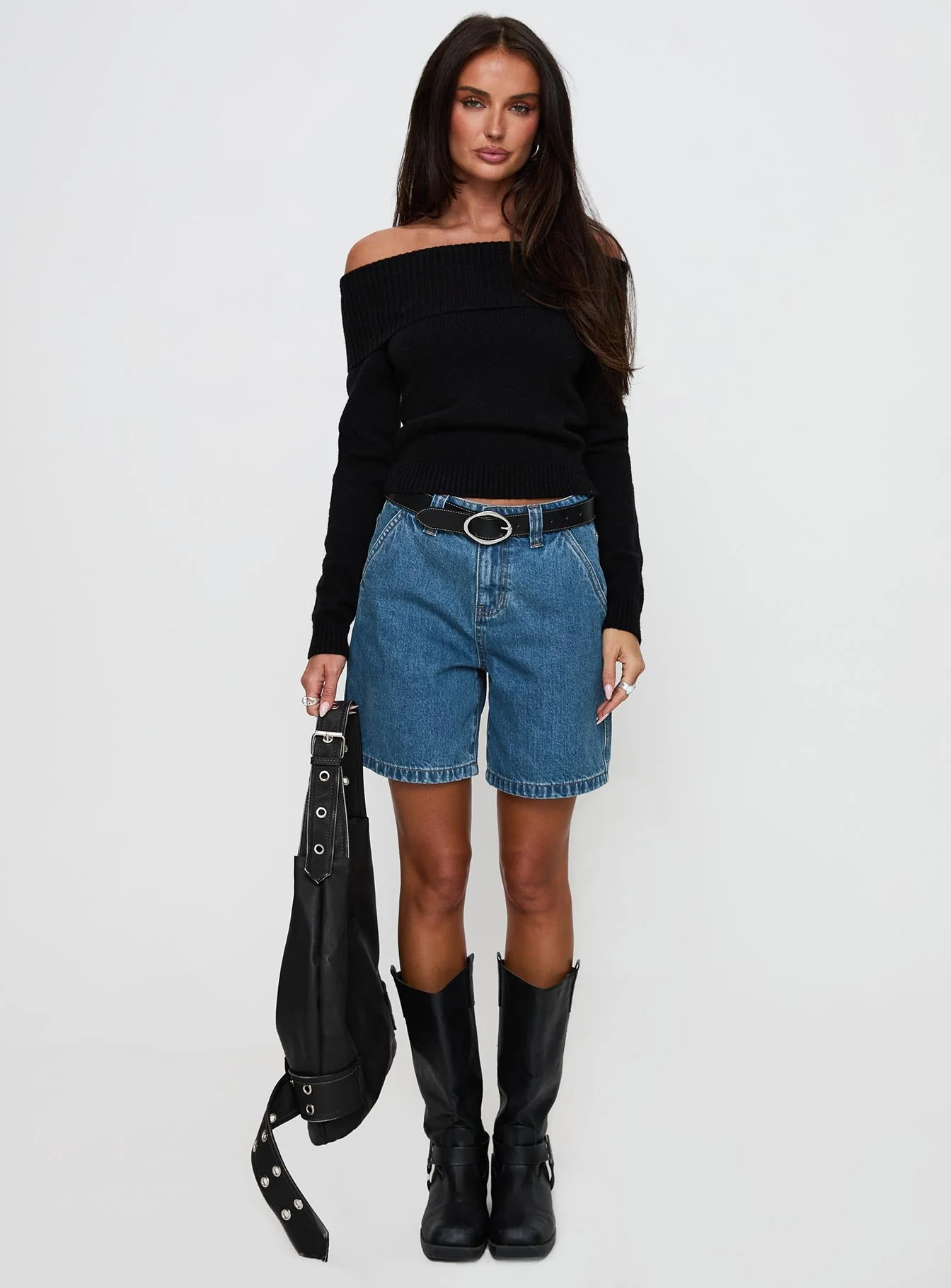 Hurricanes Longline Denim Shorts Mid Wash - Image 3
