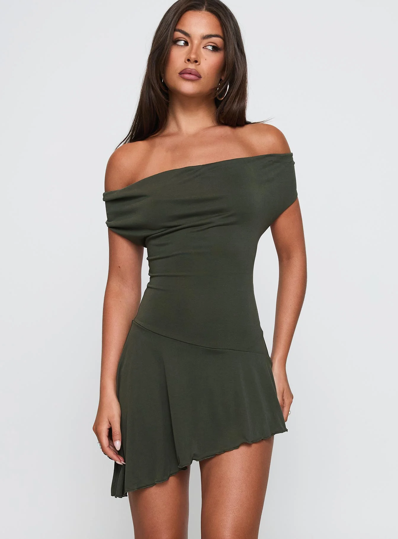 I Attract It Cowl Halter Playsuit Green - Image 2