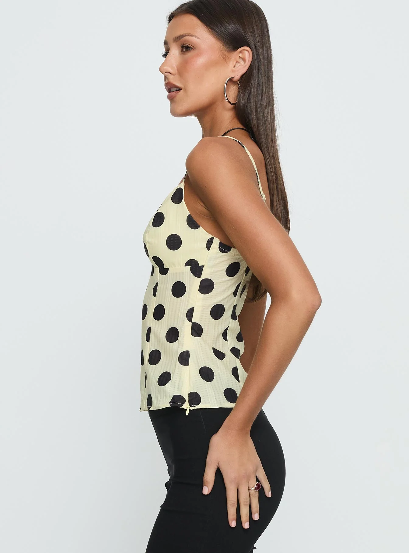 I Know Love Cami Top Yellow Polka - Image 3