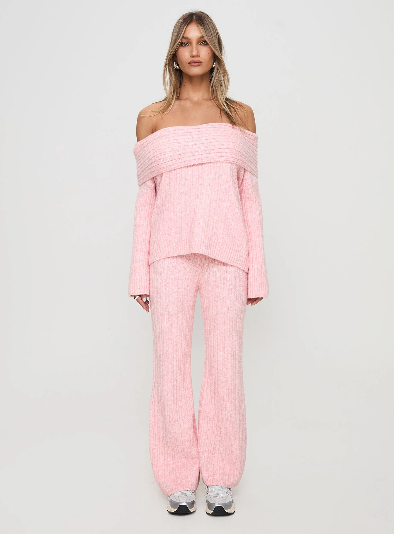 Icicle Off Shoulder Knit Sweater Pink - Image 7