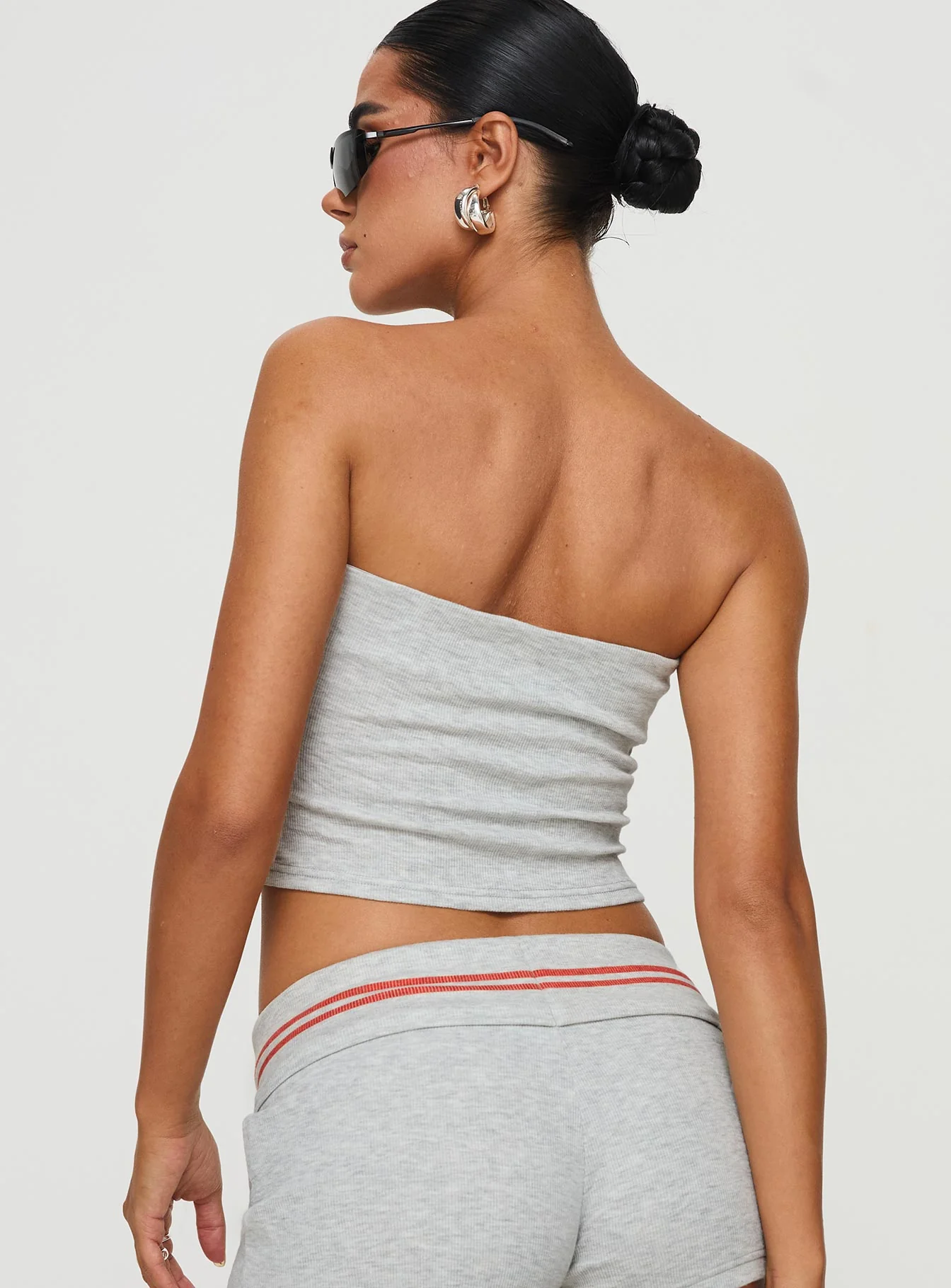 In Miami Strapless Top Grey - Image 5