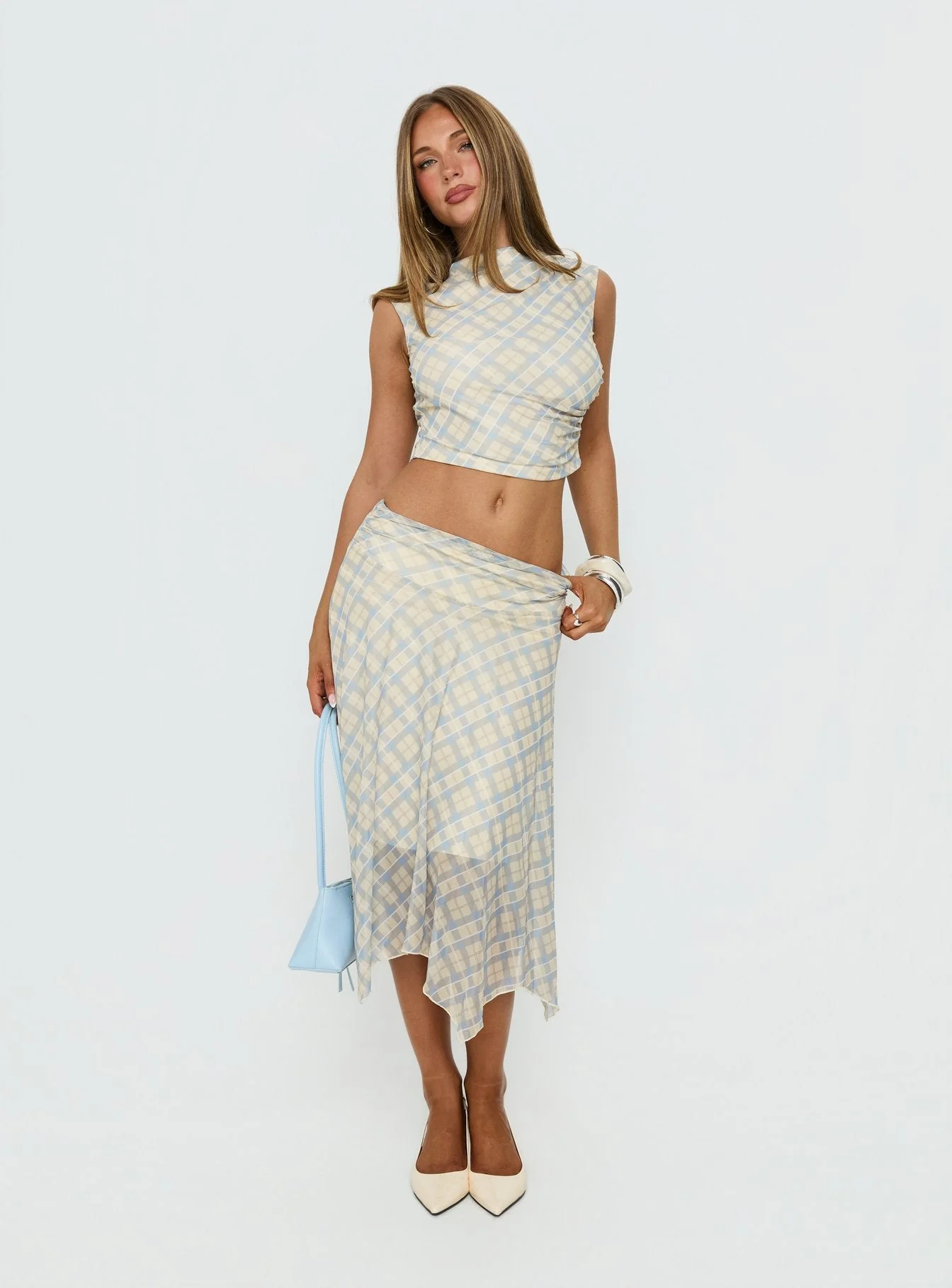 In My Lane Ruched Waist Midi Skirt Multi - Image 2