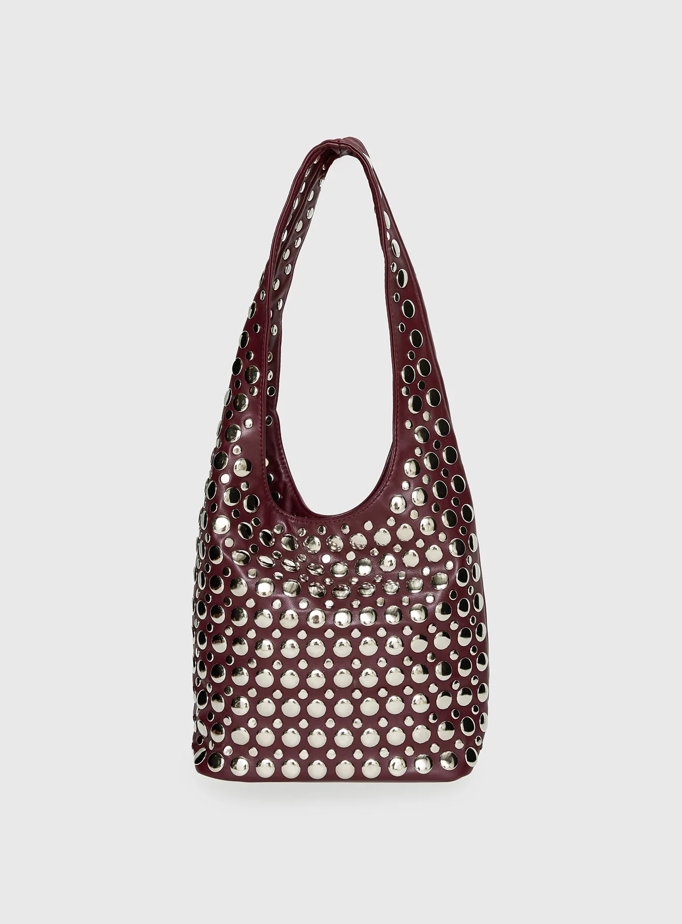 In The Crowd Shoulder Bag Burgundy / Silver - Image 2