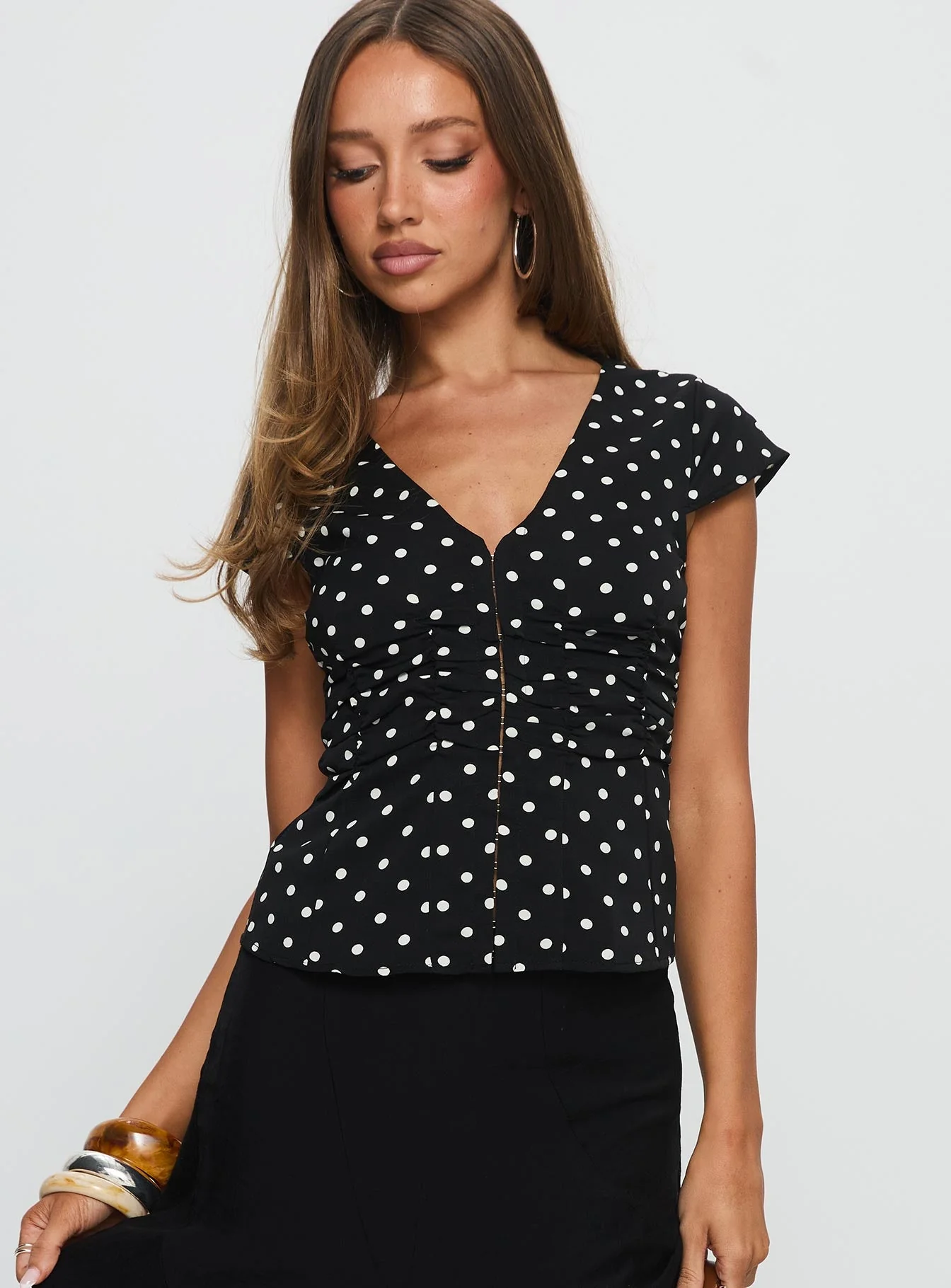 Indulgence Corset Top Black Polka Dot - Image 2