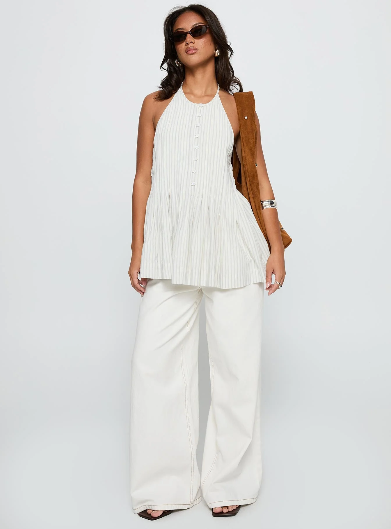 Invitation Only Low Back Top Blue Stripe - Image 3