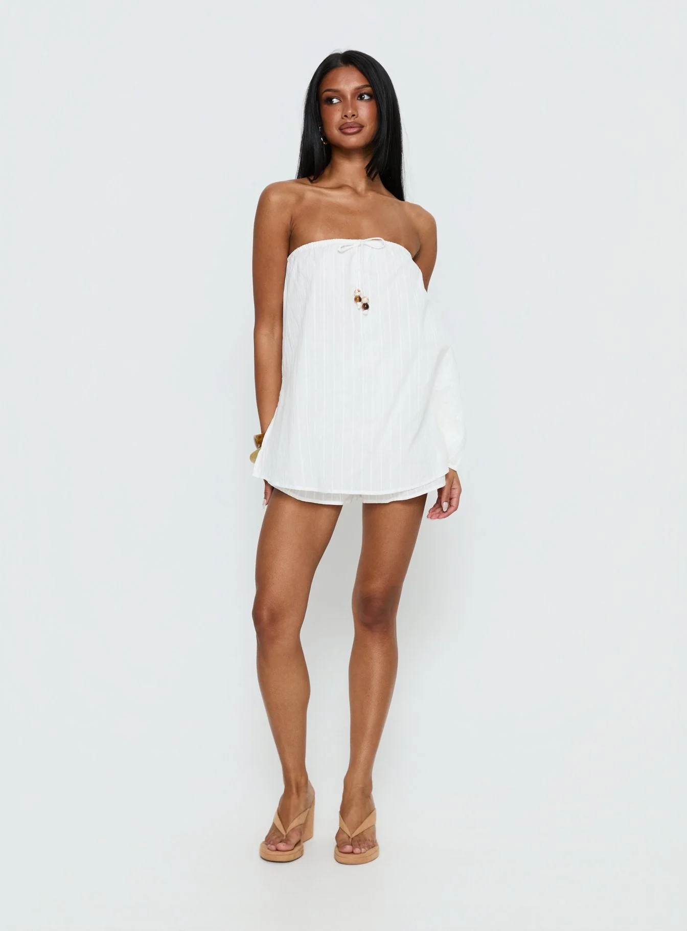 Isafelia Strapless Playsuit Off White - Image 3