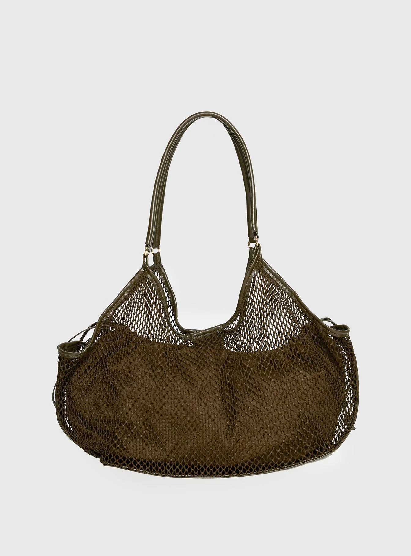 Isolda Mesh Tote Bag Khaki - Image 4