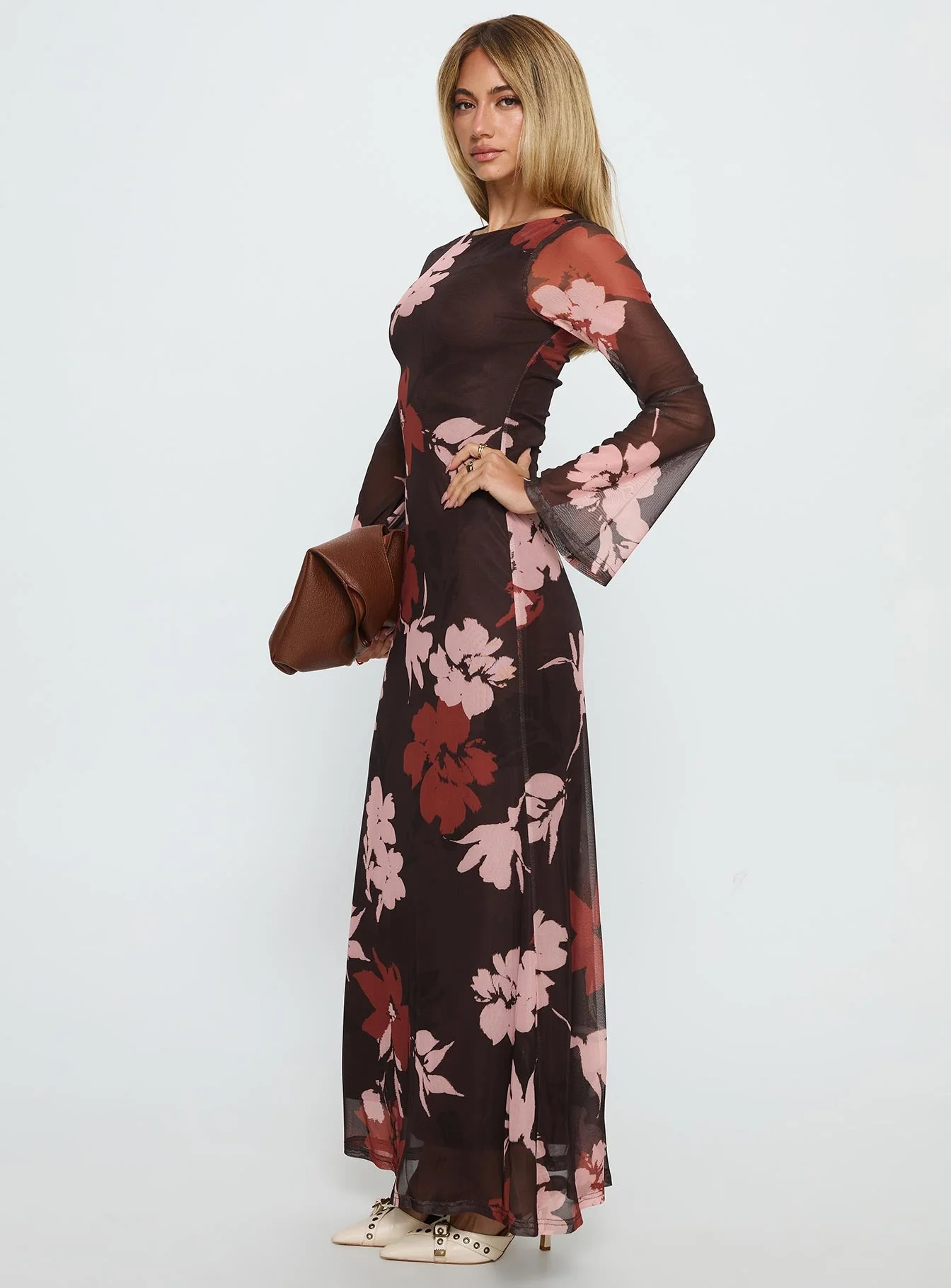Istefania Long Sleeve Maxi Dress Multi - Image 3
