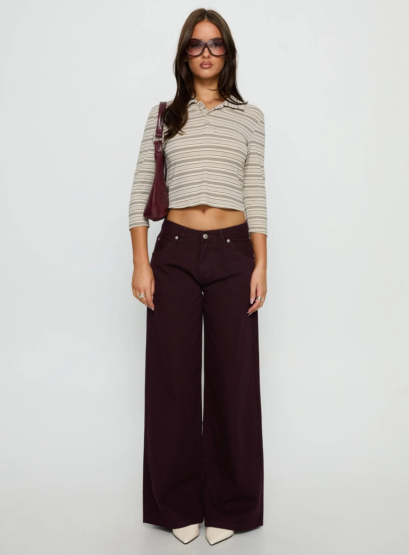 Jaeda Collared 3/4 Sleeve Top Stripe - Image 6