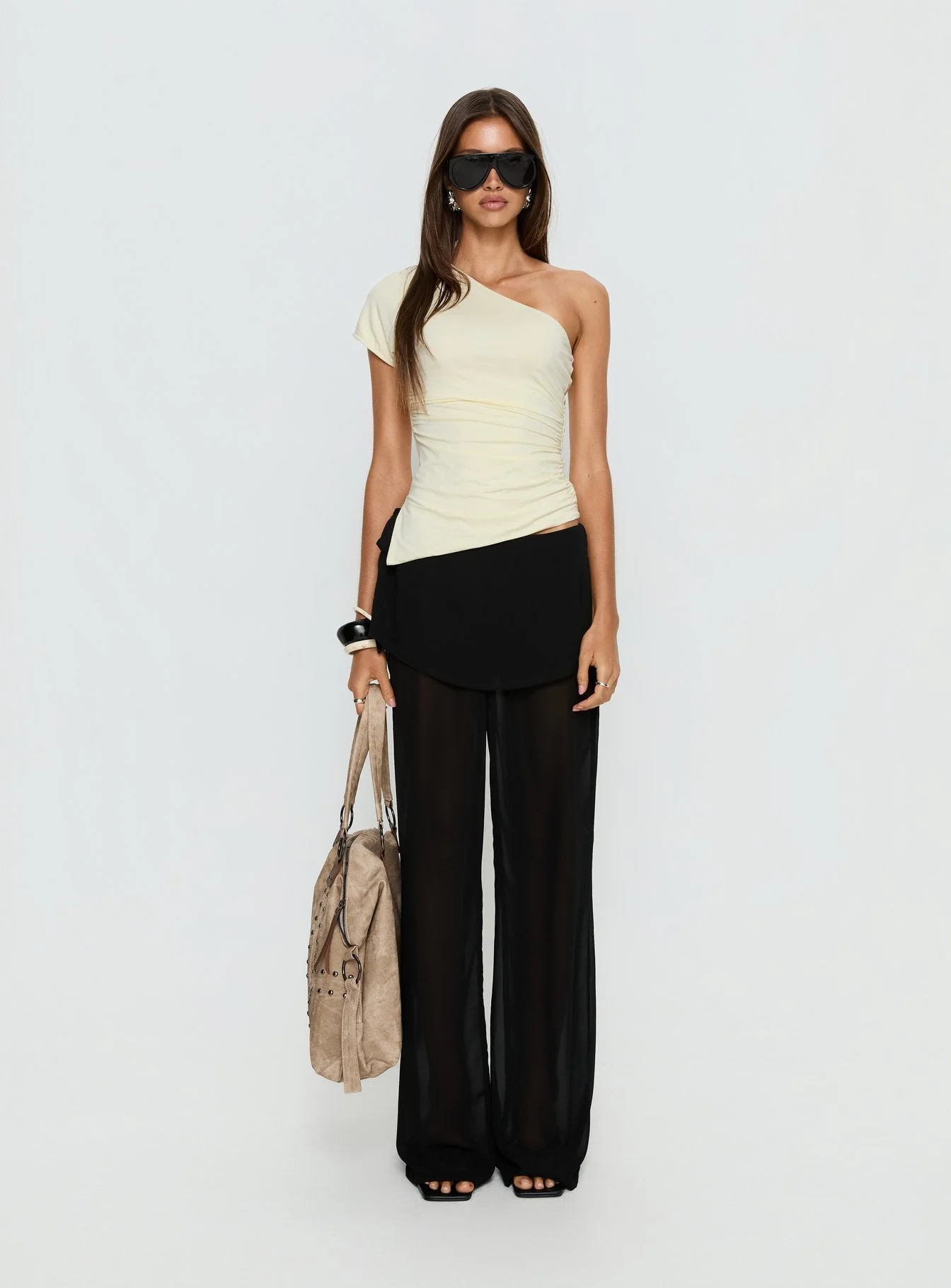 Jaedon Chiffon Layered Pants Black - Image 7