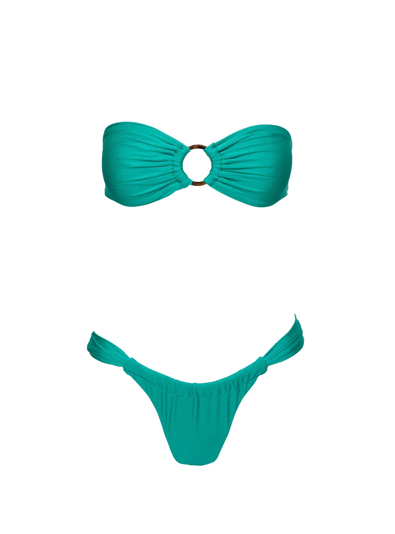 Janea Bandeau Ring Glitter Bikini Top Teal - Image 5