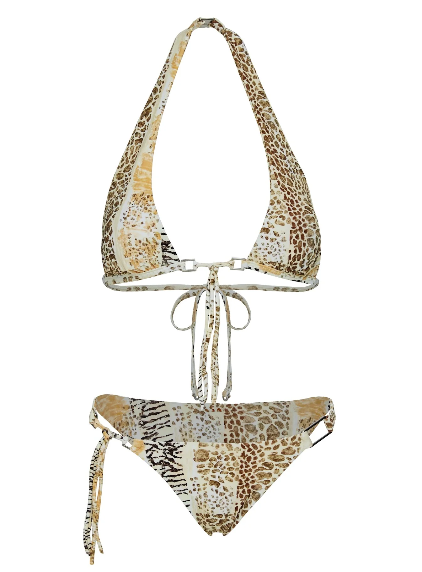 Janessa Hardware Halter Bikini Top Animal Splice - Image 6