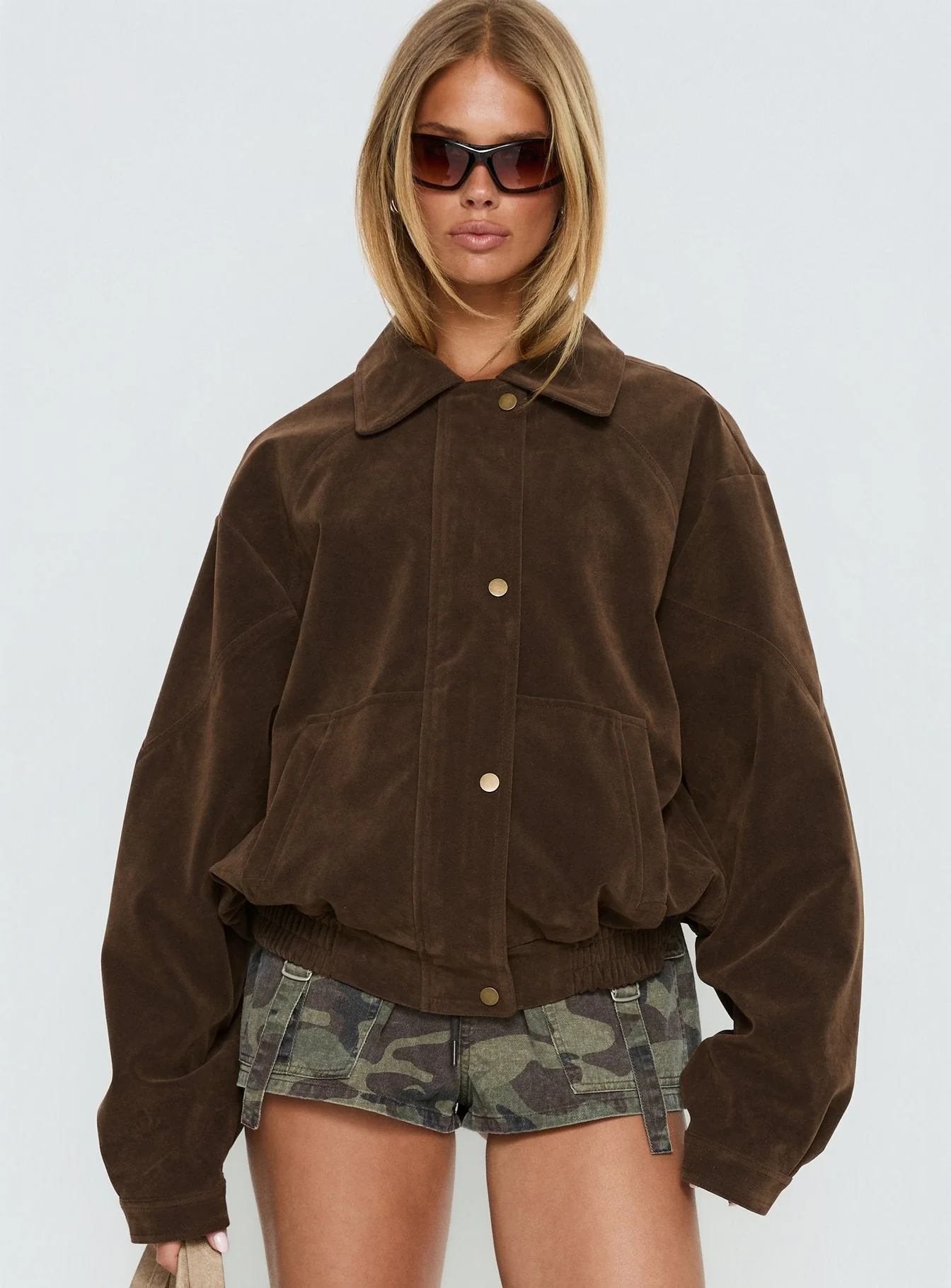Jaxton Faux Suede Jacket Chocolate - Image 2