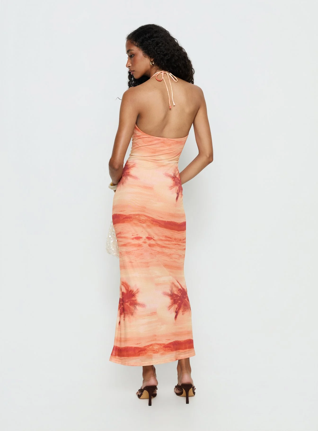 Jazina Keyhole Maxi Dress Orange Multi - Image 4
