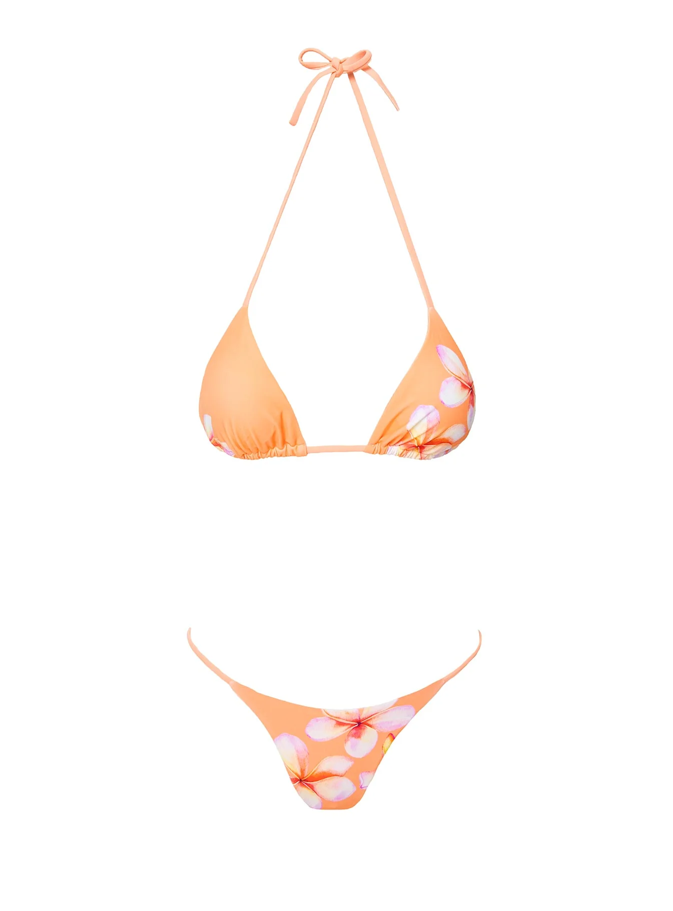 Jenner Triangle Bikini Top Orange Frangipani - Image 5