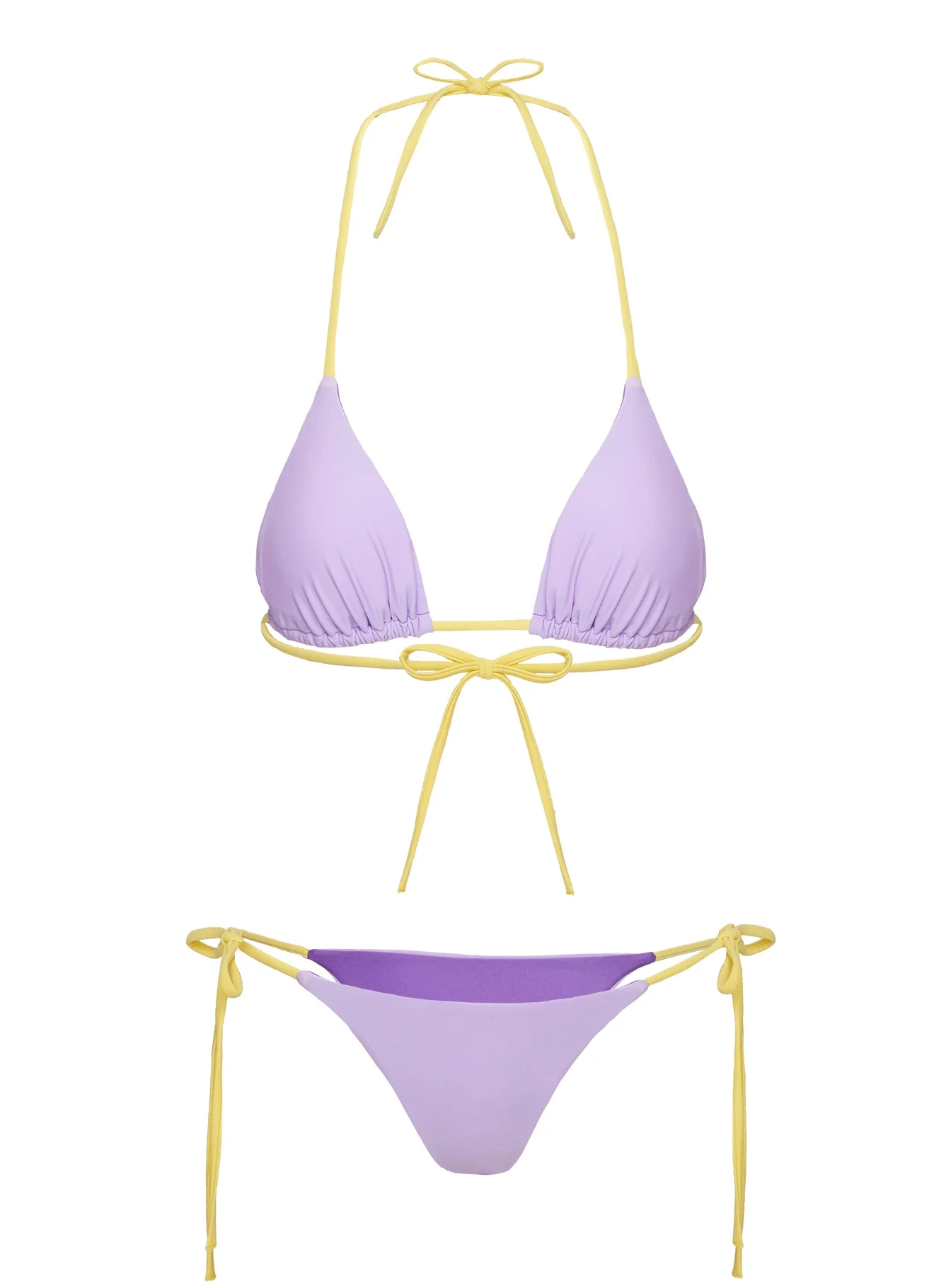 Jenner Triangle Bikini Top Yellow / Purple - Image 5