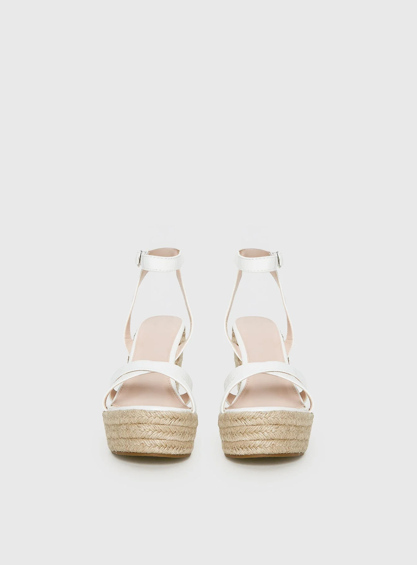 Jesper Espadrille Wedged Heels White Croc - Image 4