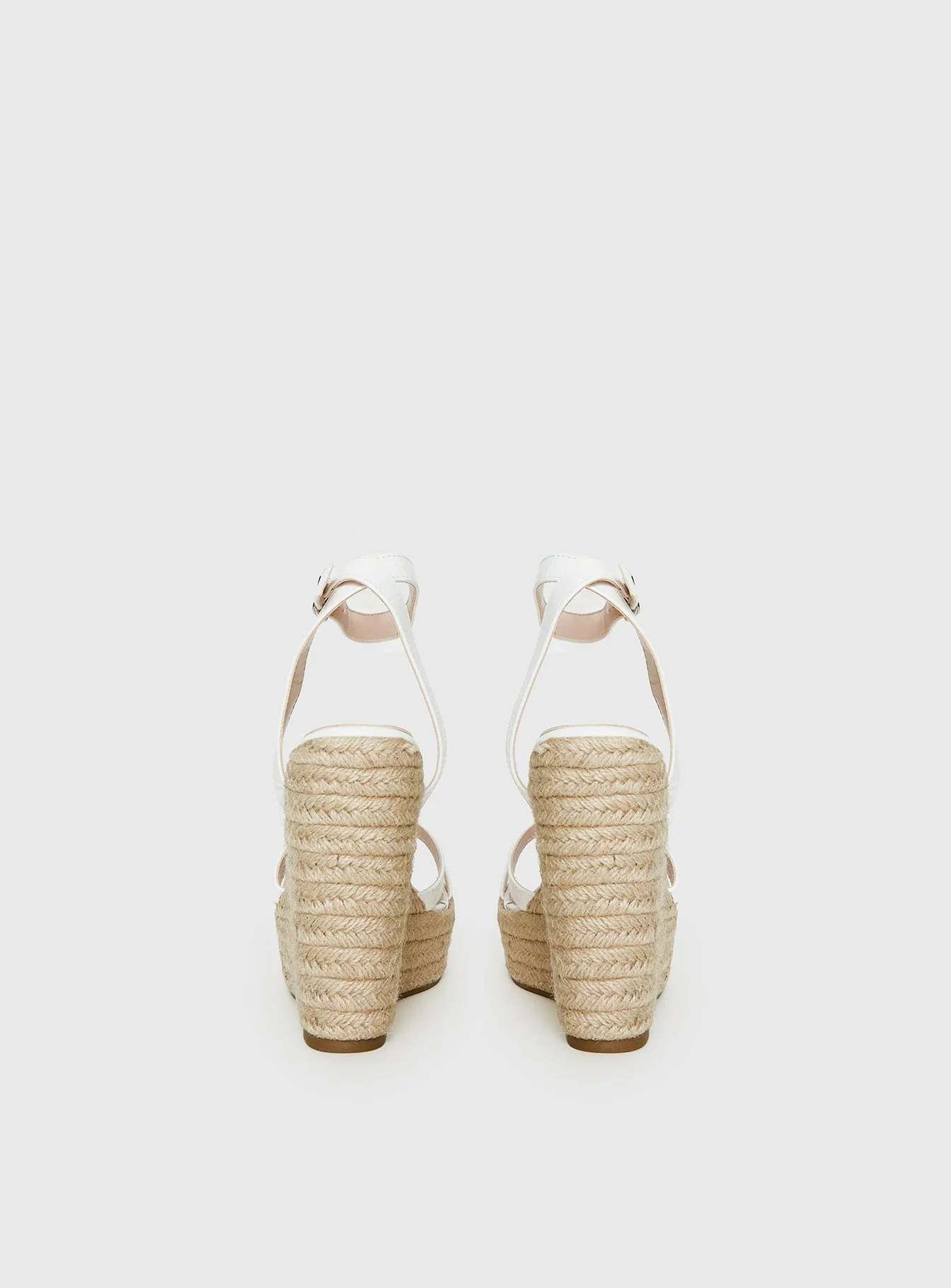 Jesper Espadrille Wedged Heels White Croc - Image 5