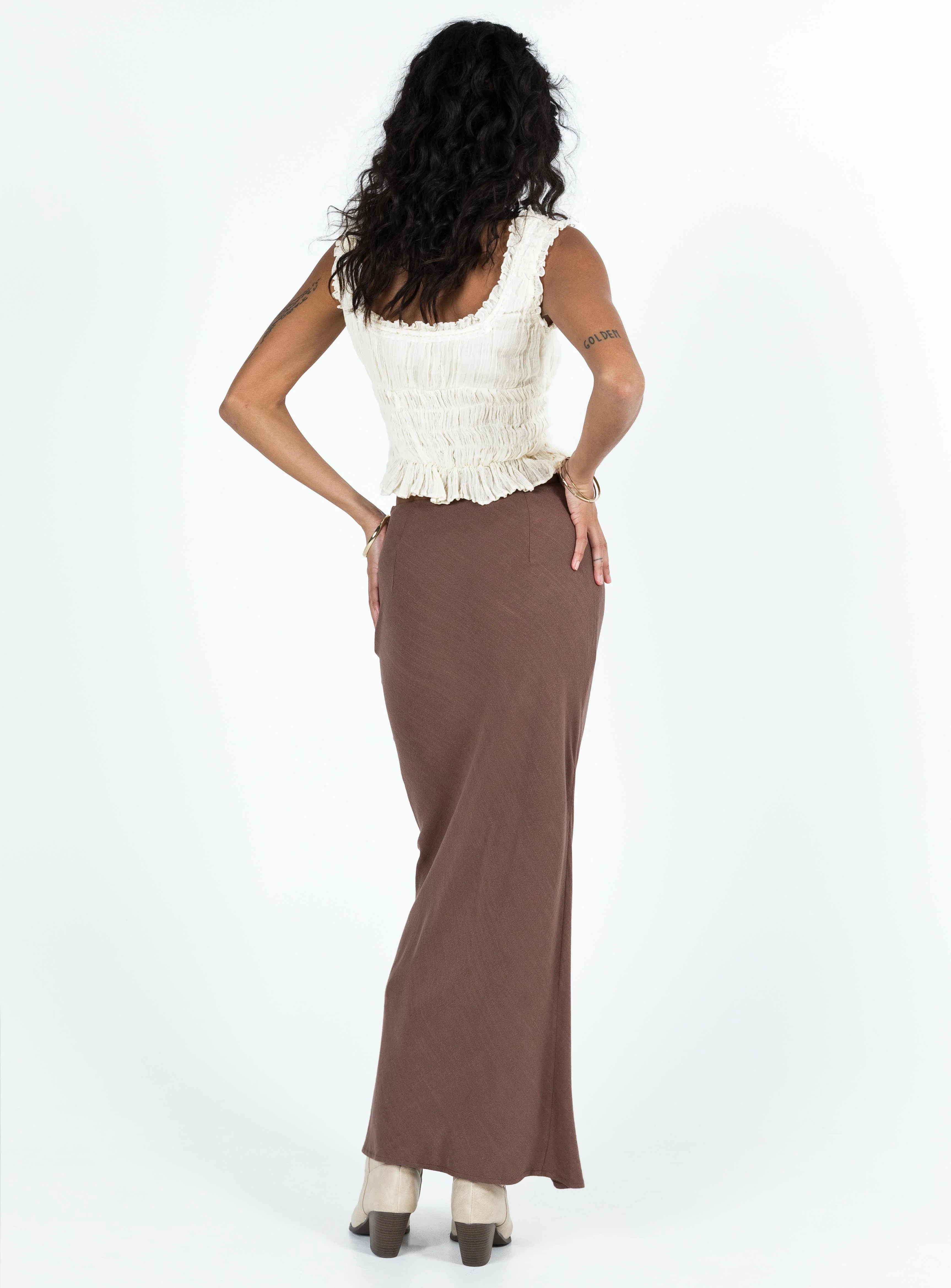 Jodie Maxi Skirt Brown - Image 4