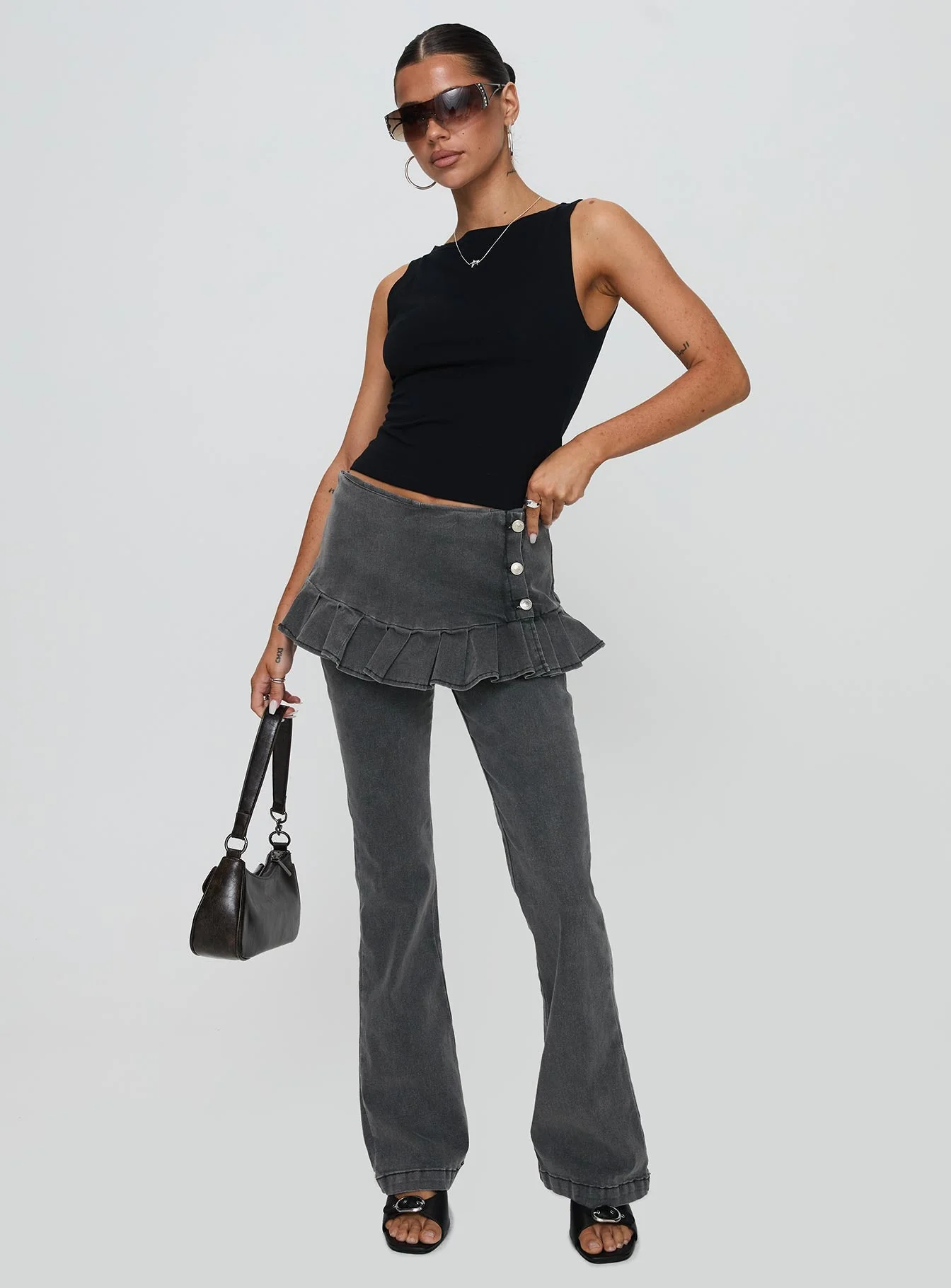 Jordynne Layered Pant Washed Black - Image 3