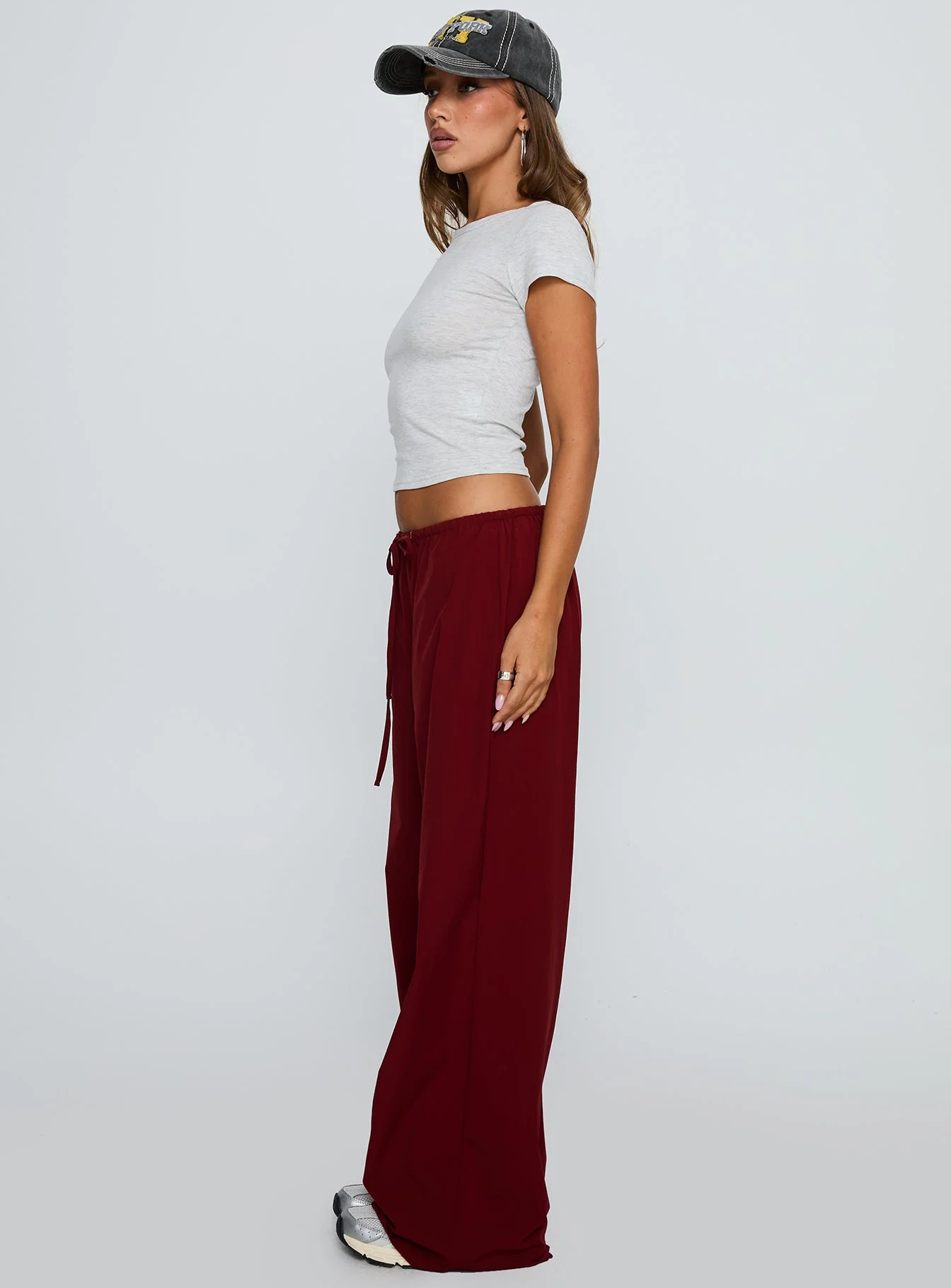 Jubel Wide Leg Pants Red - Image 4
