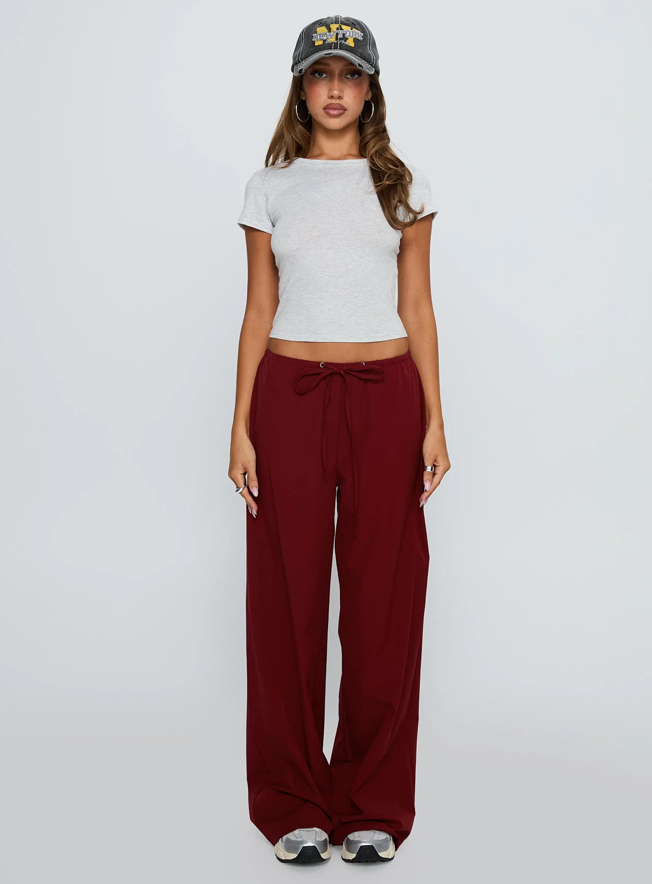 Jubel Wide Leg Pants Red - Image 7