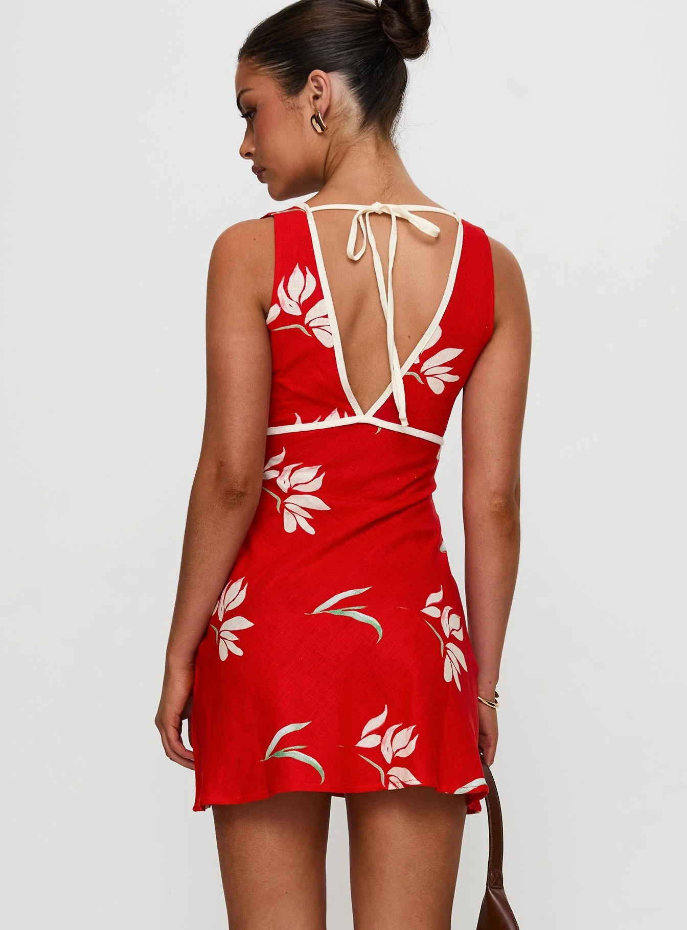 Juli Mini Dress Red Floral - Image 5