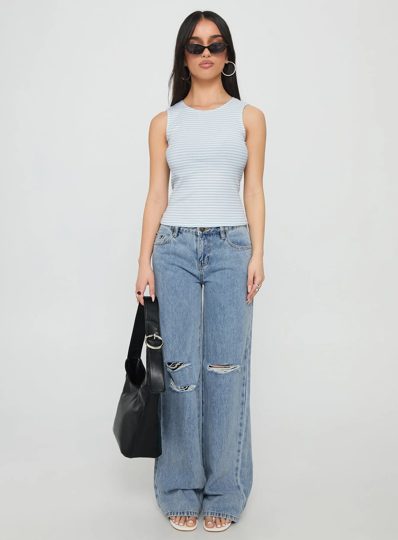 Kadison Low Rise Straight Leg Jeans Mid Wash Blue - Image 7