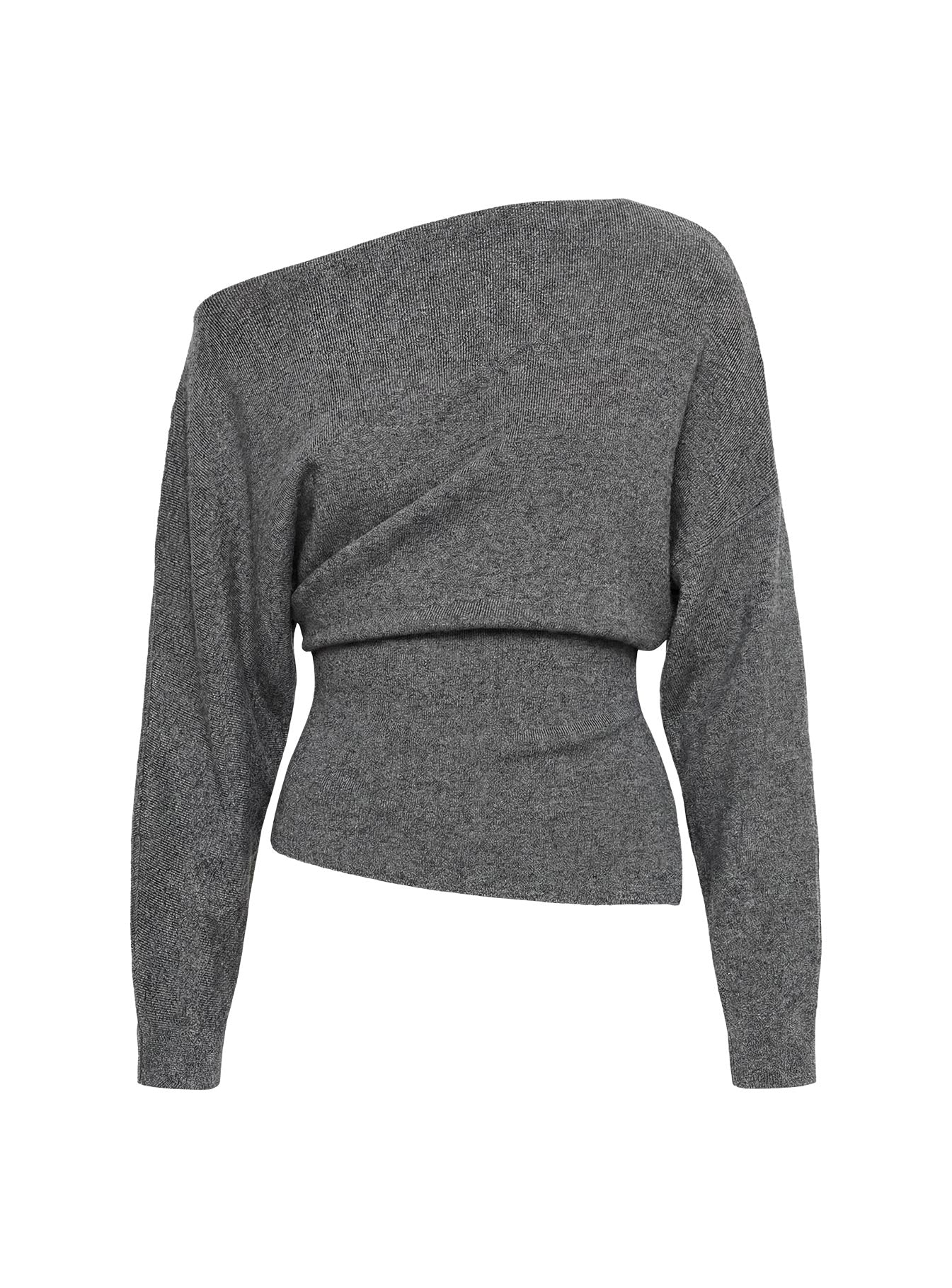 Kaelith Off shoulder Knit Sweater Dark Grey - Image 10