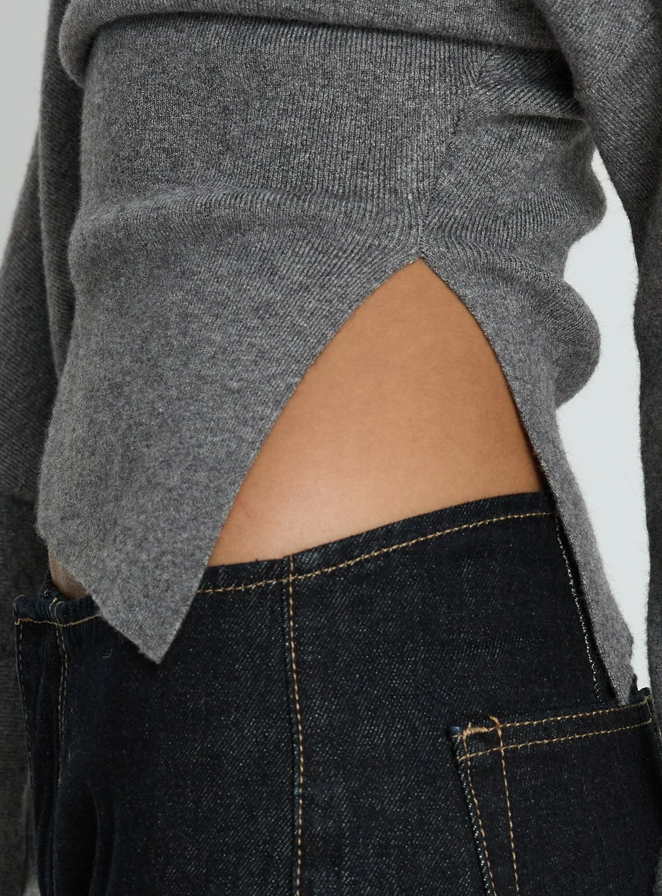 Kaelith Off shoulder Knit Sweater Dark Grey - Image 7