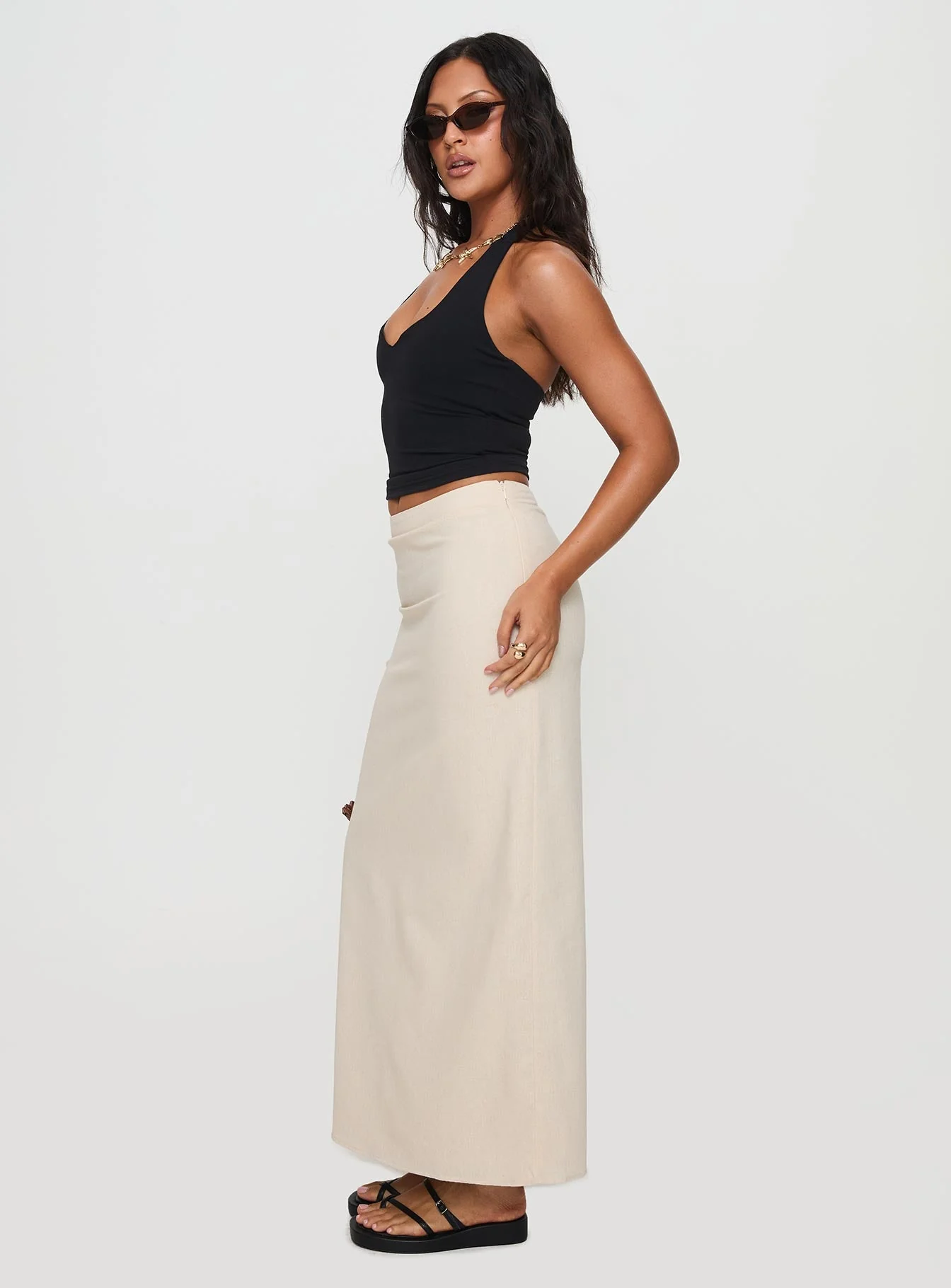 Kairyn Maxi Skirt Beige - Image 3
