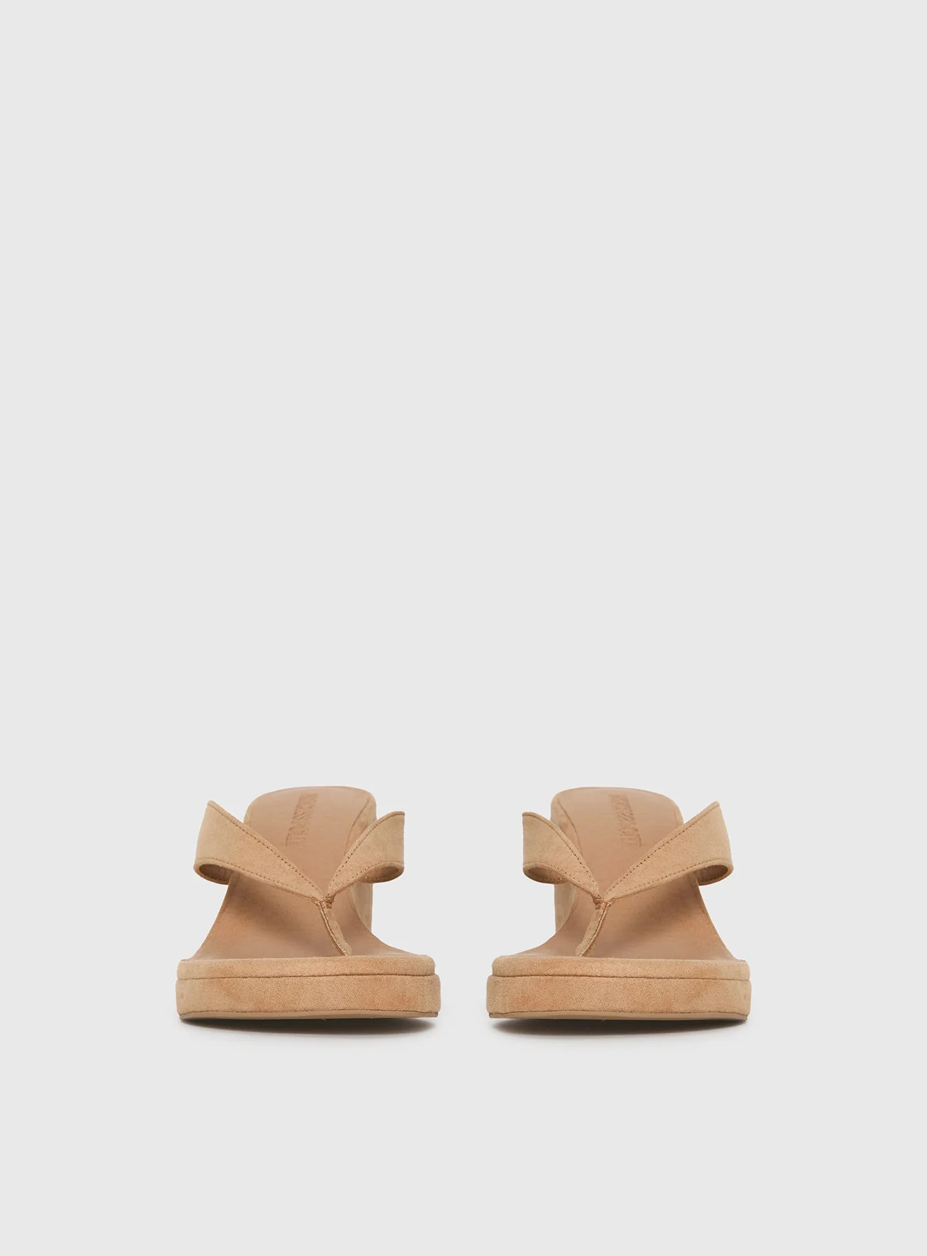 Kamiko Wedged Heels Tan Faux Suede - Image 3