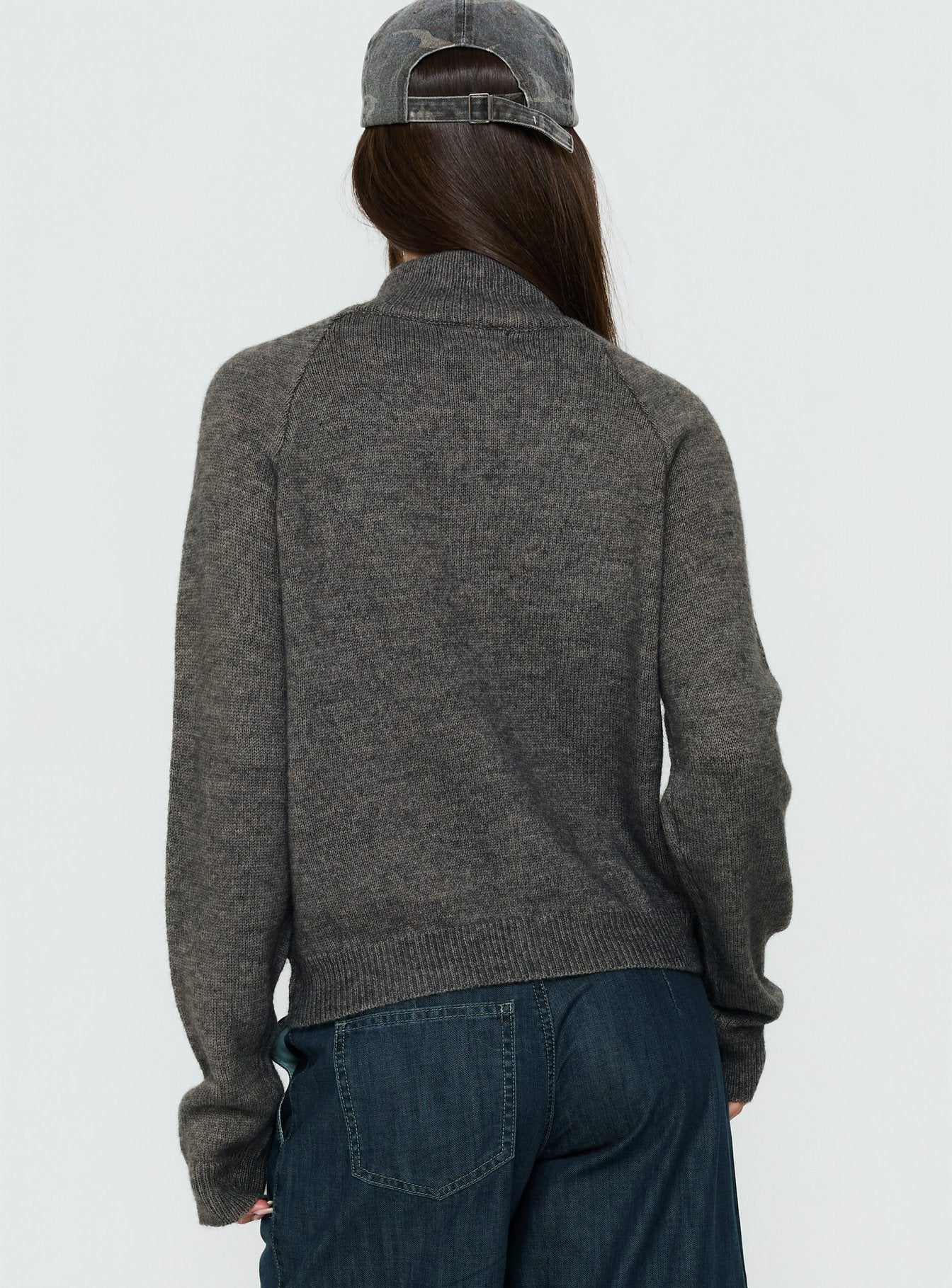 Kaylei Zip Through Cardigan Charcoal - Image 4