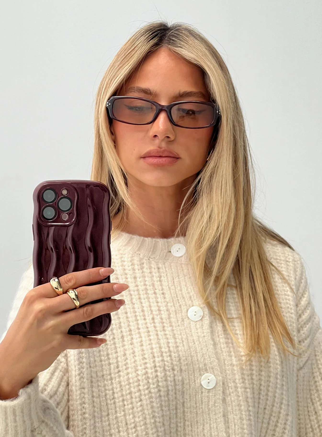Keep Talking iPhone Case Burgundy - Image 3