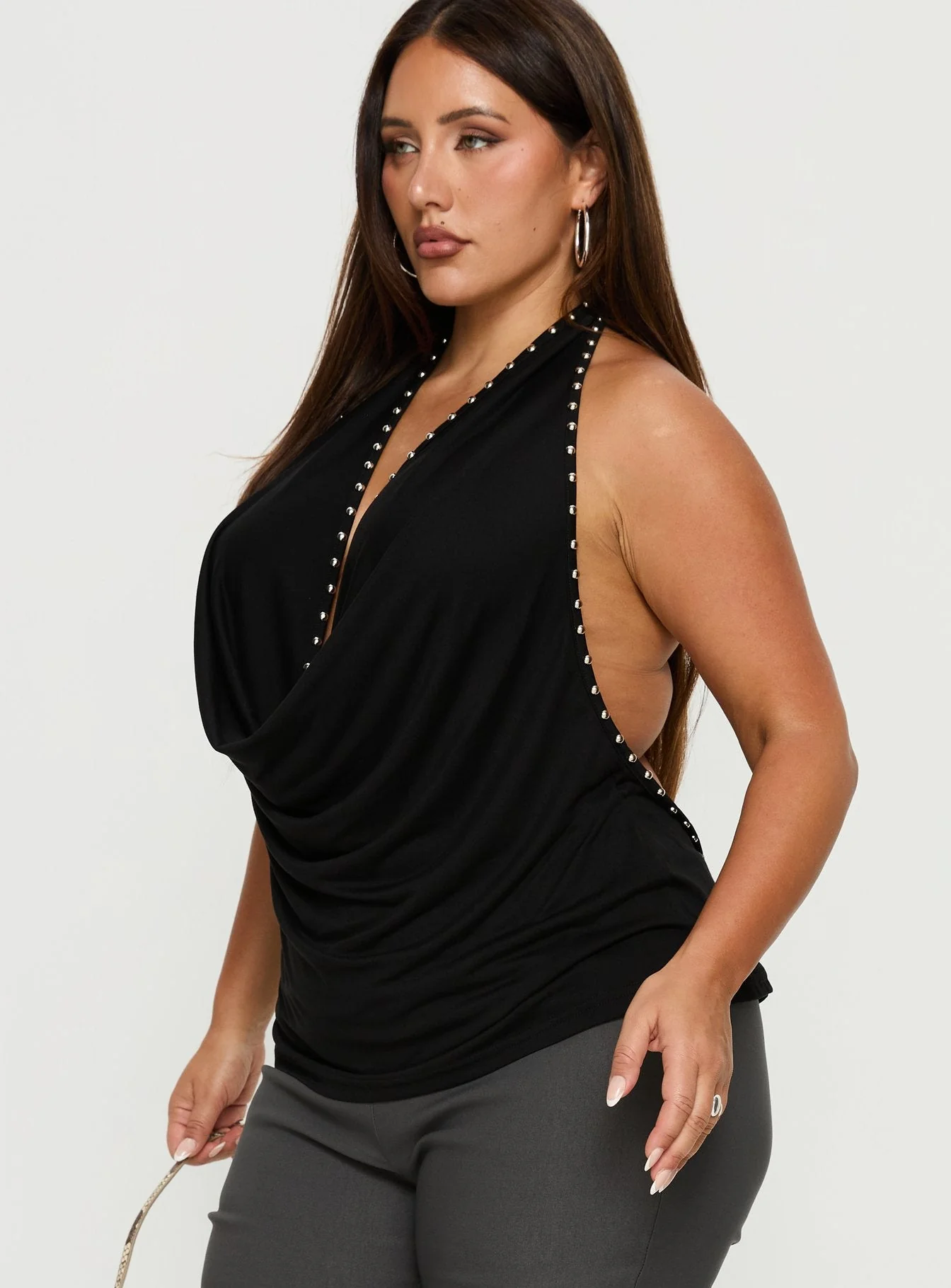 Khoda Studded Halter Top Black Curve - Image 4
