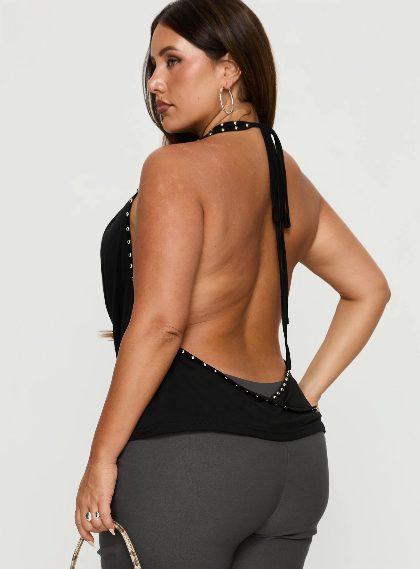 Khoda Studded Halter Top Black Curve - Image 5