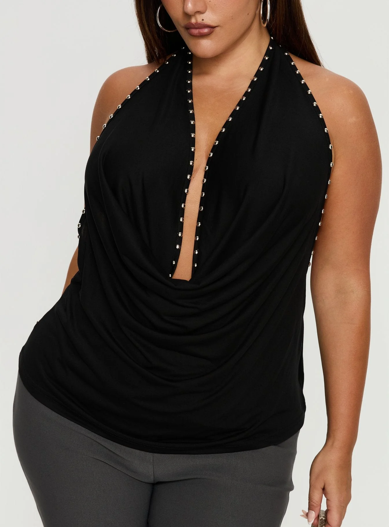 Khoda Studded Halter Top Black Curve - Image 6