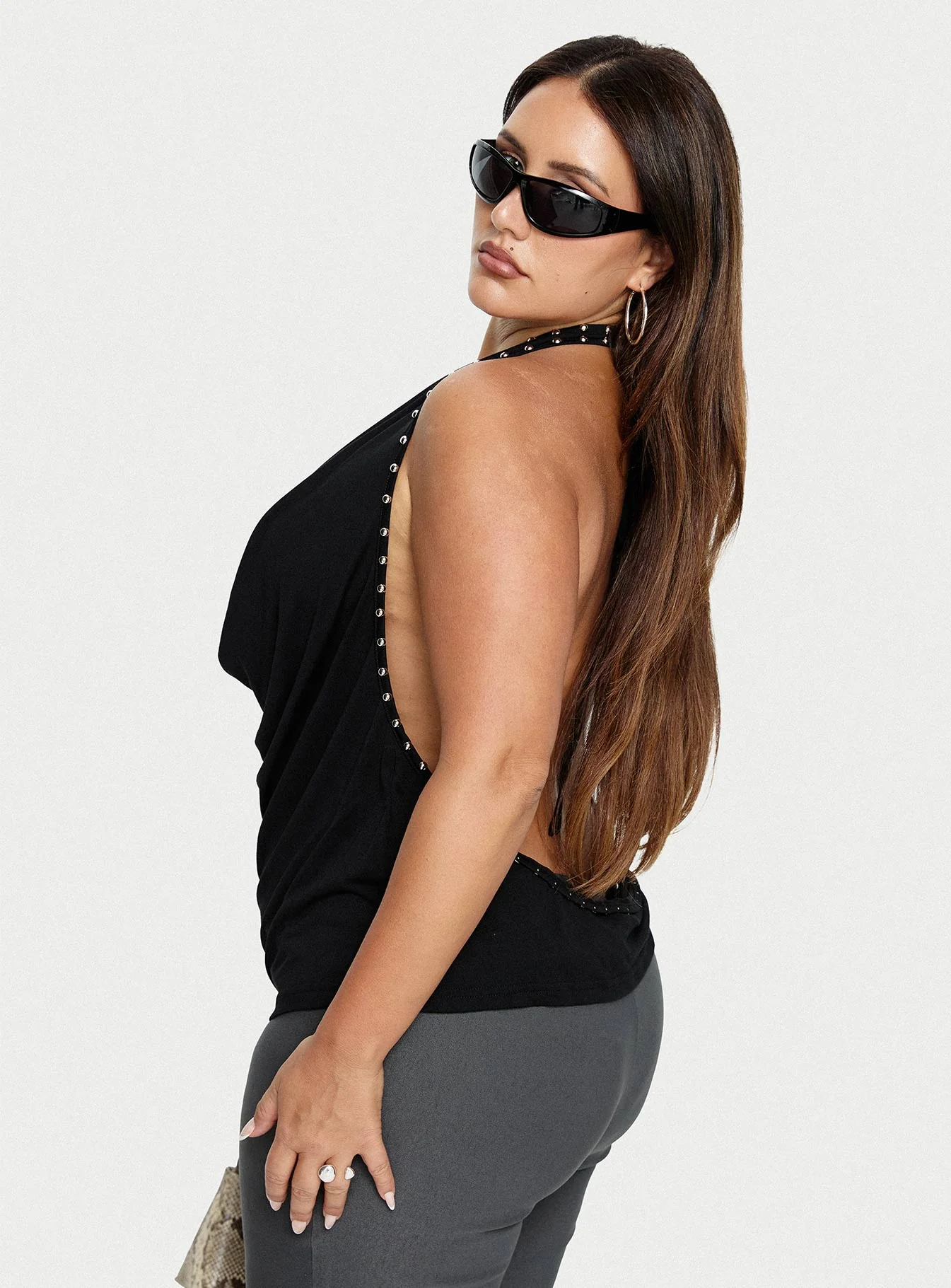 Khoda Studded Halter Top Black Curve - Image 8