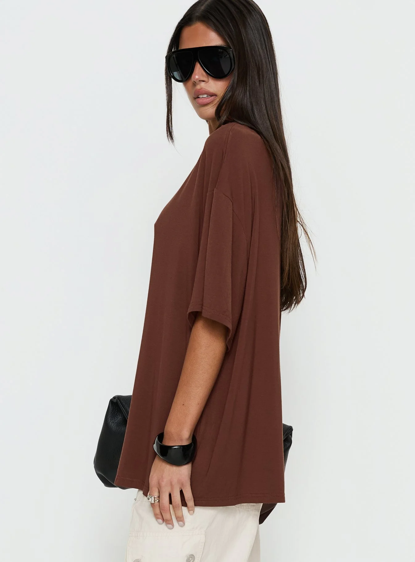 Kieryn Oversized Top Chocolate - Image 3
