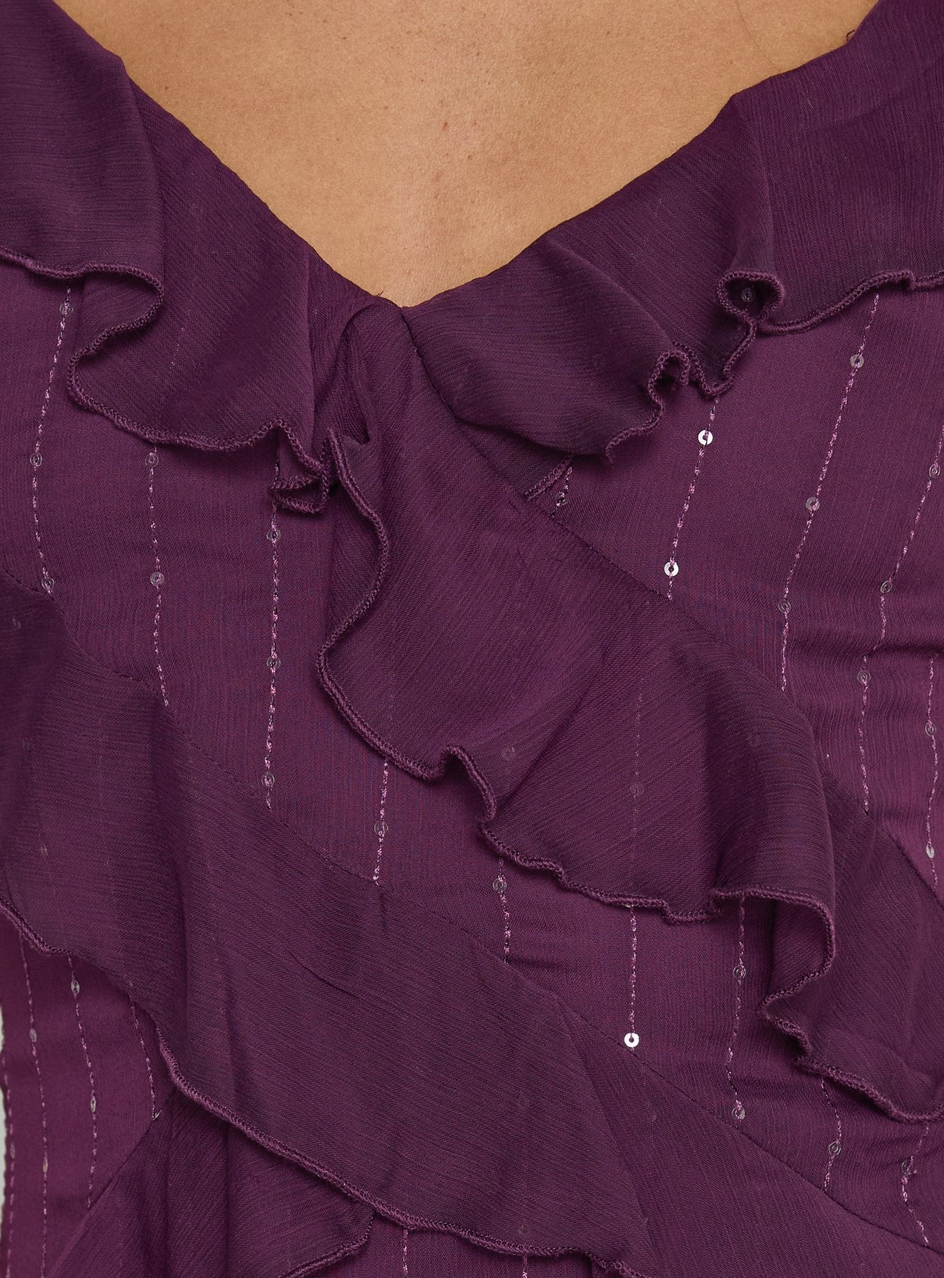 Kinara Ruffle Mini Dress Purple - Image 7