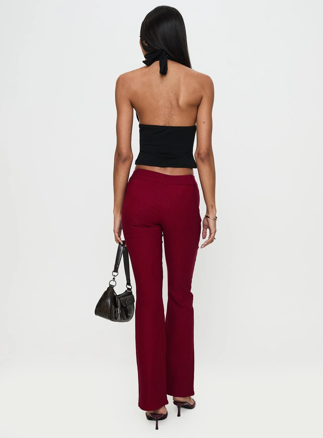 Kinkirk Flared Pants Burgundy Tall - Image 5