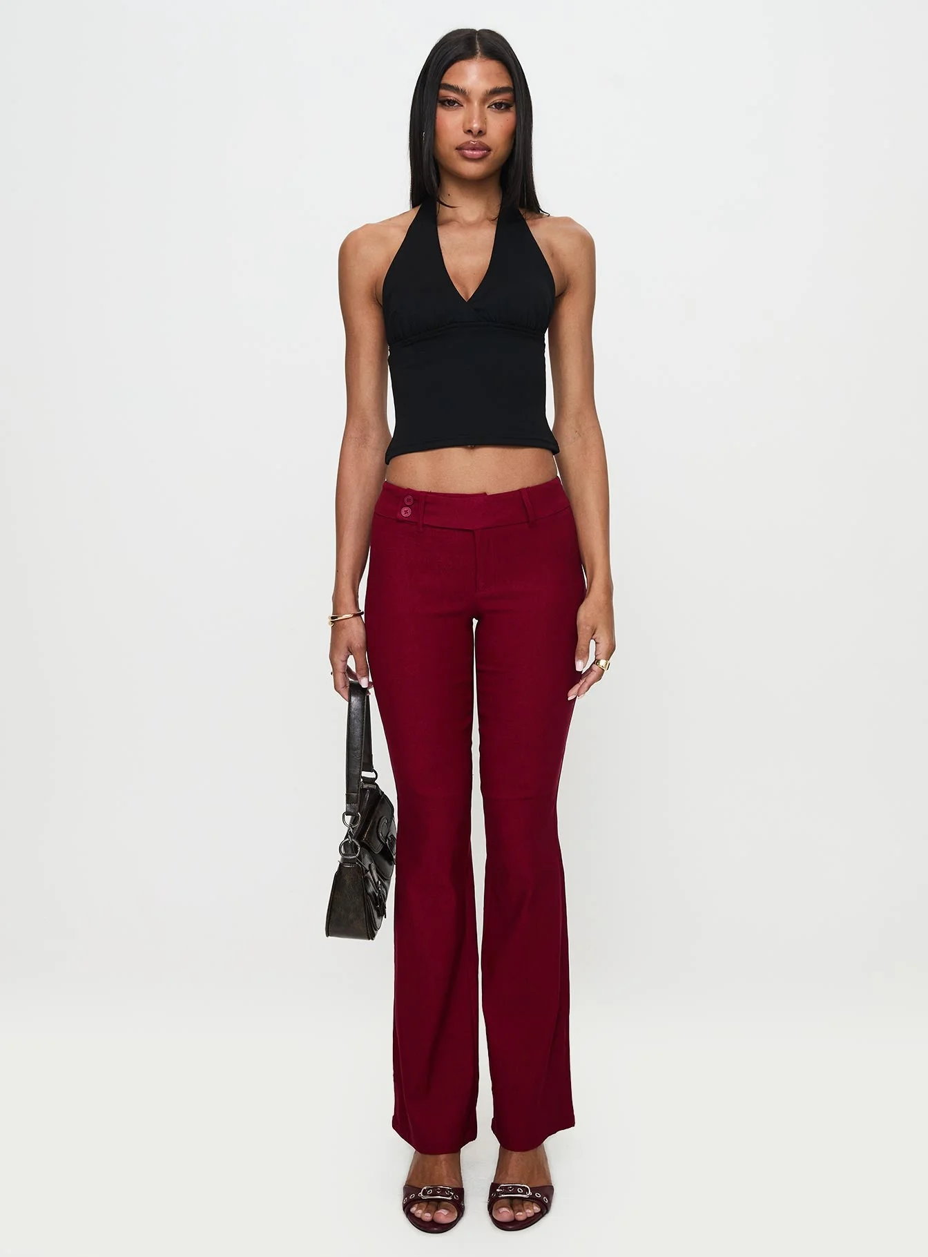 Kinkirk Flared Pants Burgundy Tall - Image 7