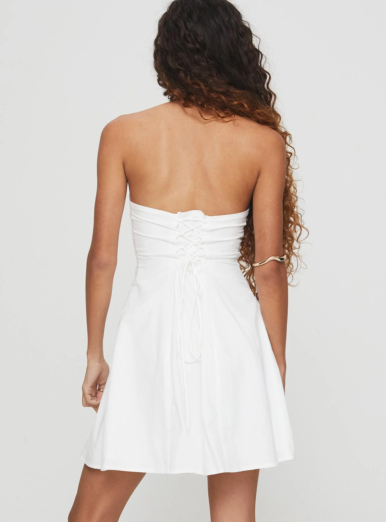 Kisses Lace Up Mini Dress White - Image 5