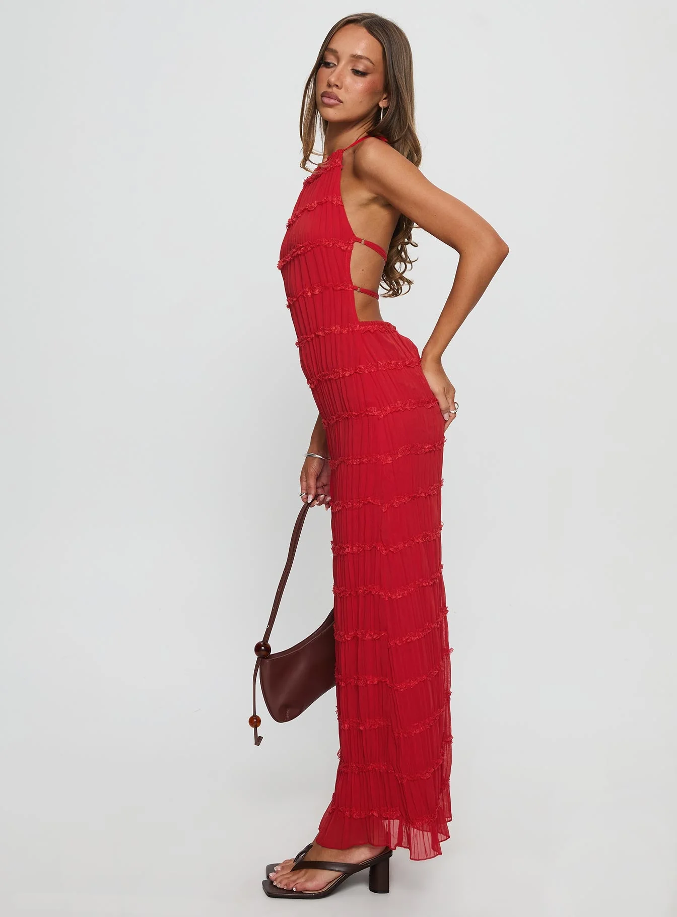 Klarissa Halter Maxi Dress Red - Image 4